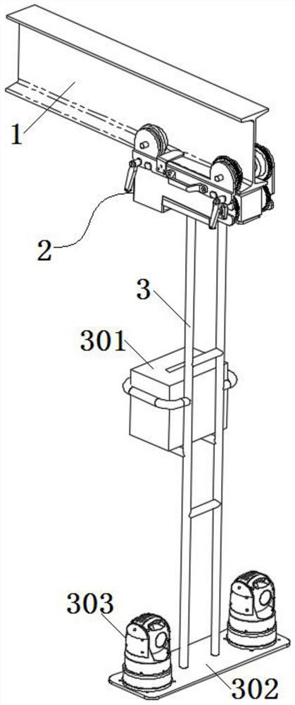 Unmanned inspection trolley for bottom of oversize steel beam bridge