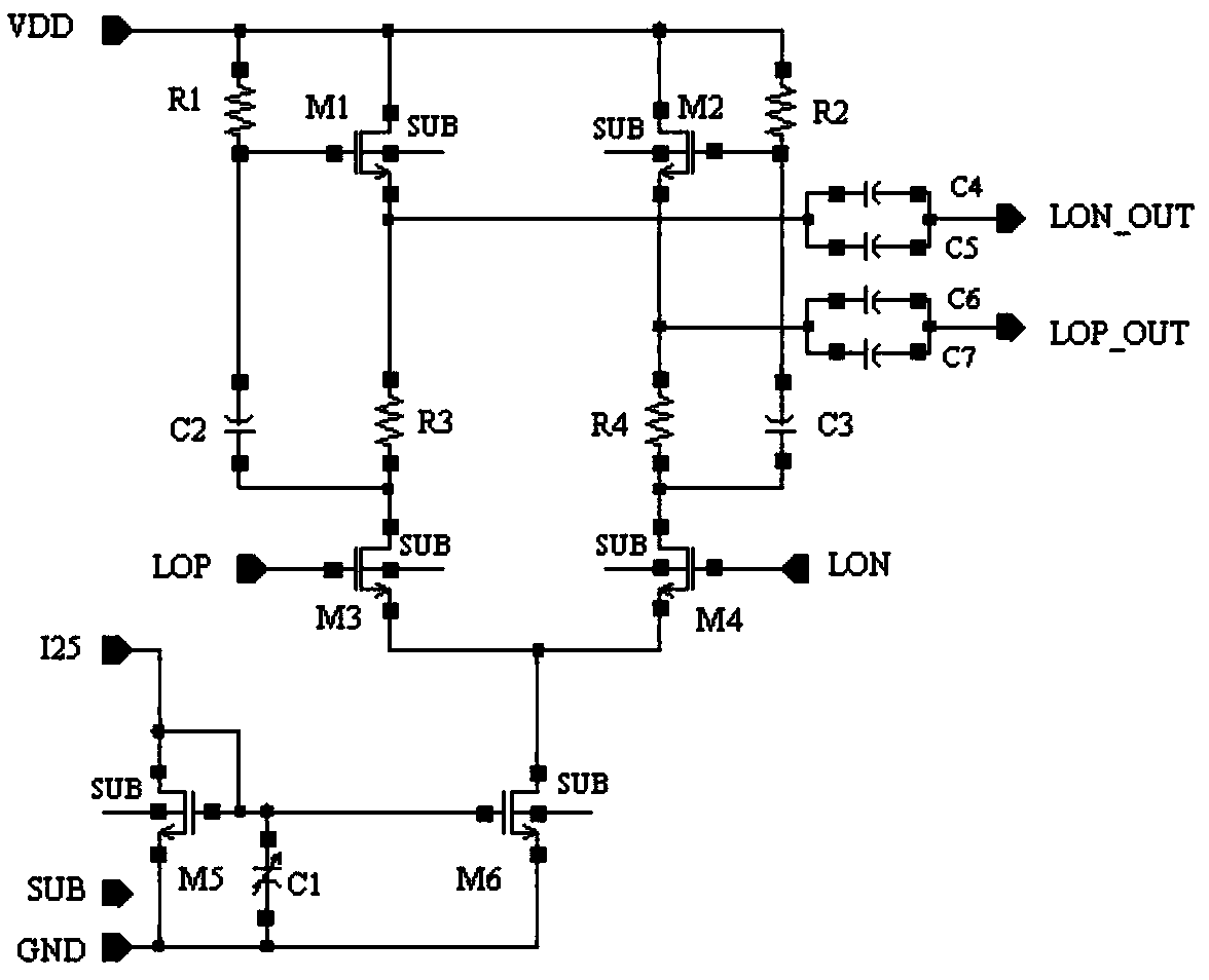 Mirror image inhibiting frequency mixer in chip of RF signal transceiver