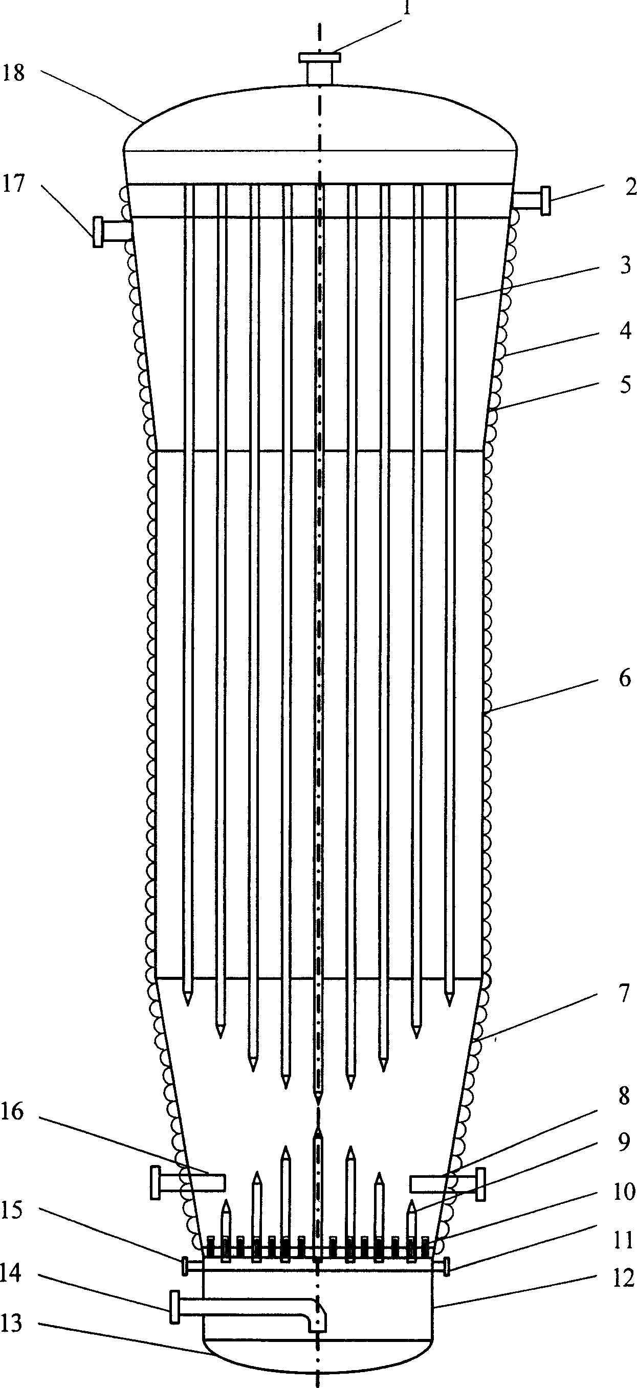 Reactor of fluidized bed