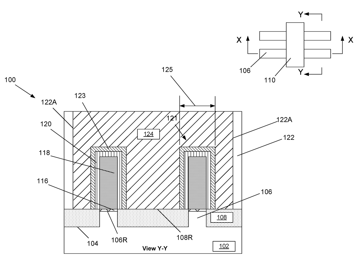 Methods of forming epi semiconductor material on a recessed fin in the source/drain regions of a finfet device