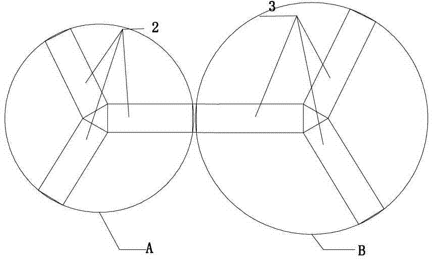 Side by side composite fiber spinneret plate, method of preparing three-dimensional crimp antibacterial fiber with spinneret plate and application of three-dimensional crimp antibacterial fiber