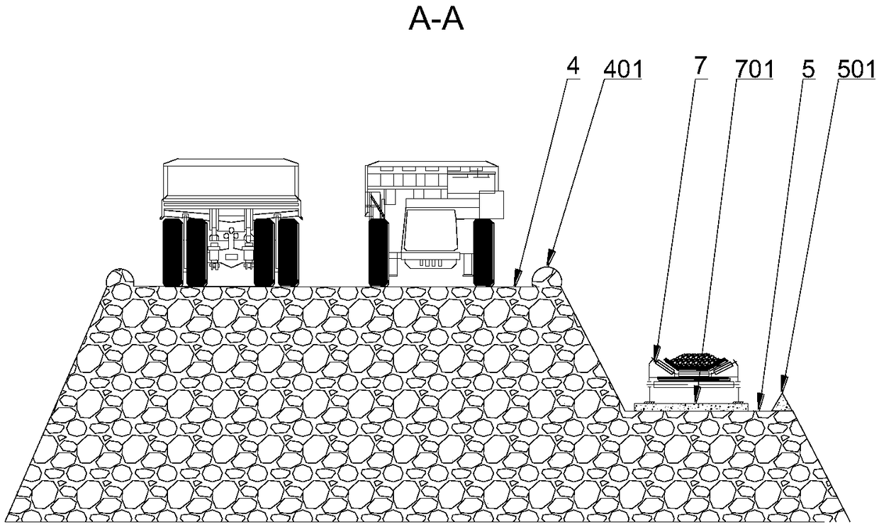 Arrangement method of semi-continuous process middle bridge in open pit coal mine