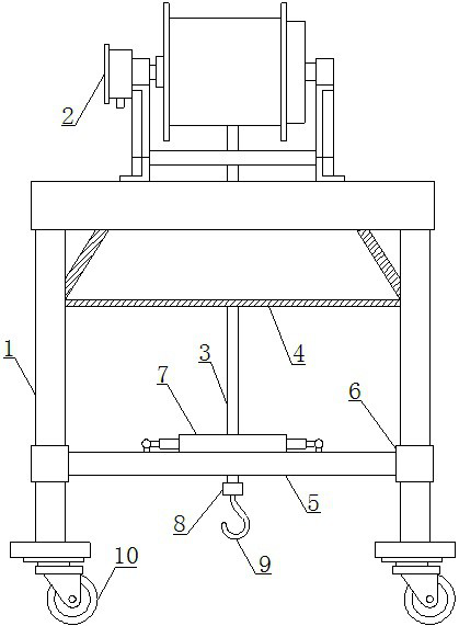 Small-sized power equipment lifting device capable of preventing shaking