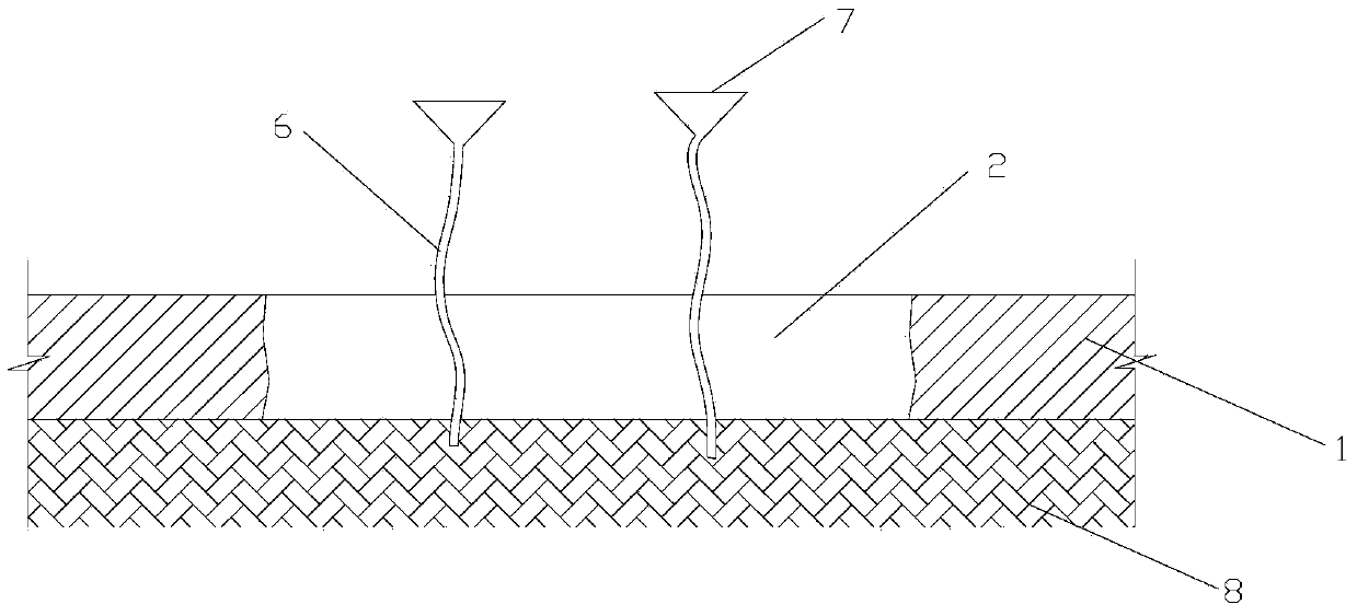 Method for plugging cast-in-situ concrete slab or base-plate crack with microbe-sedimented calcium carbonate