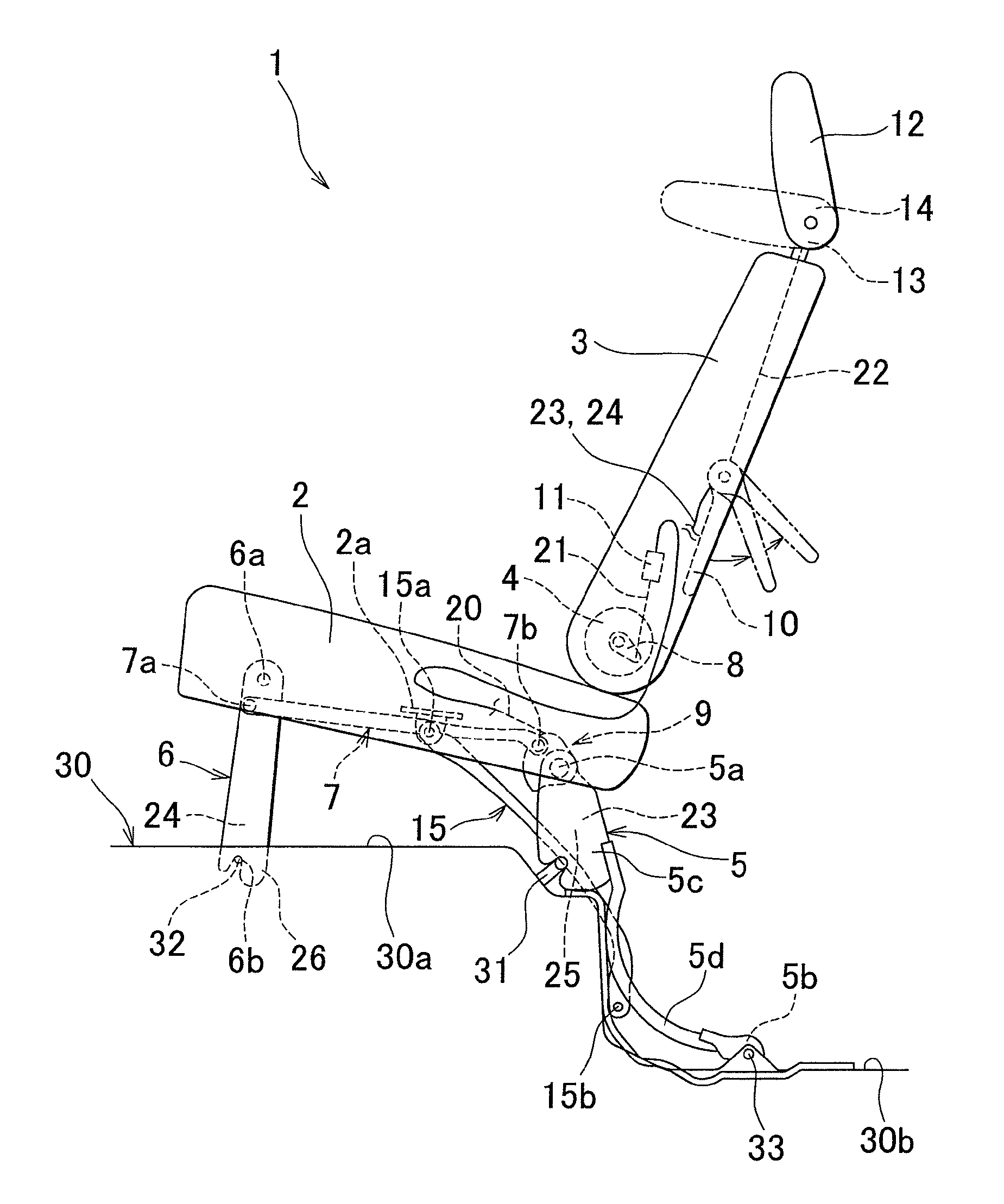 Retractable seat for vehicle