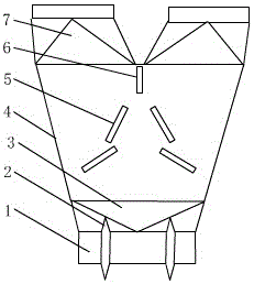 Pulverized coal distributor allowing double angles to be adjusted