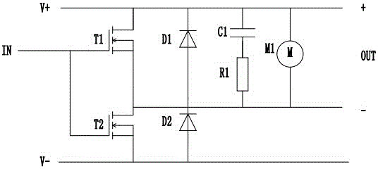 Direct current separate excitation motor control circuit