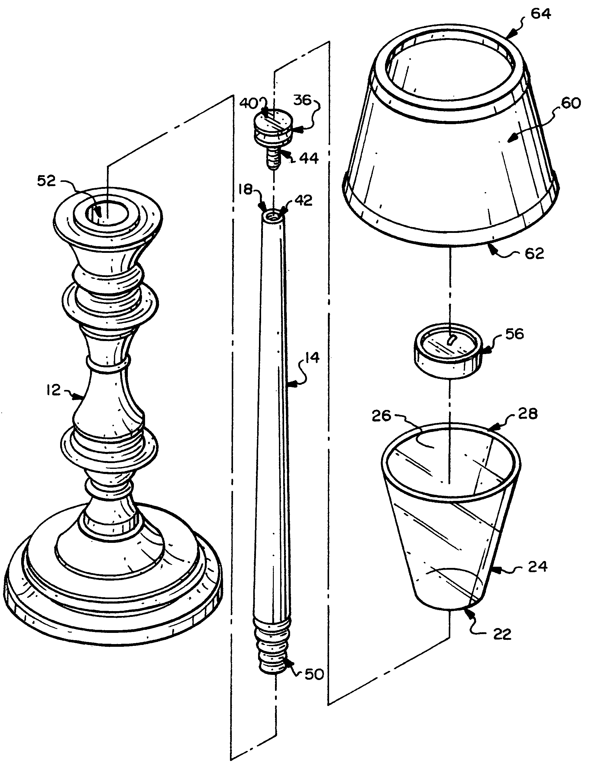 Candle holder converter assembly