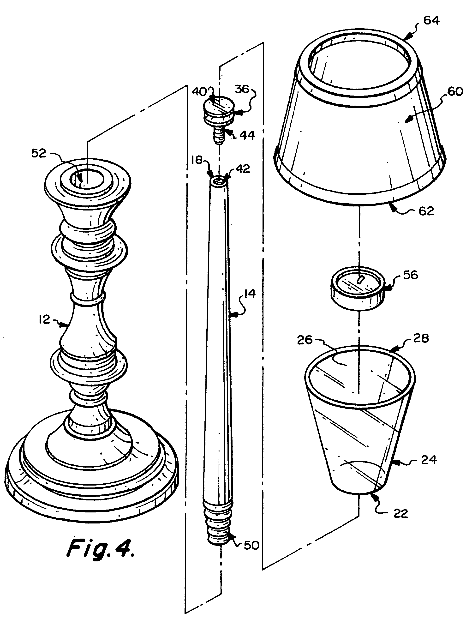 Candle holder converter assembly