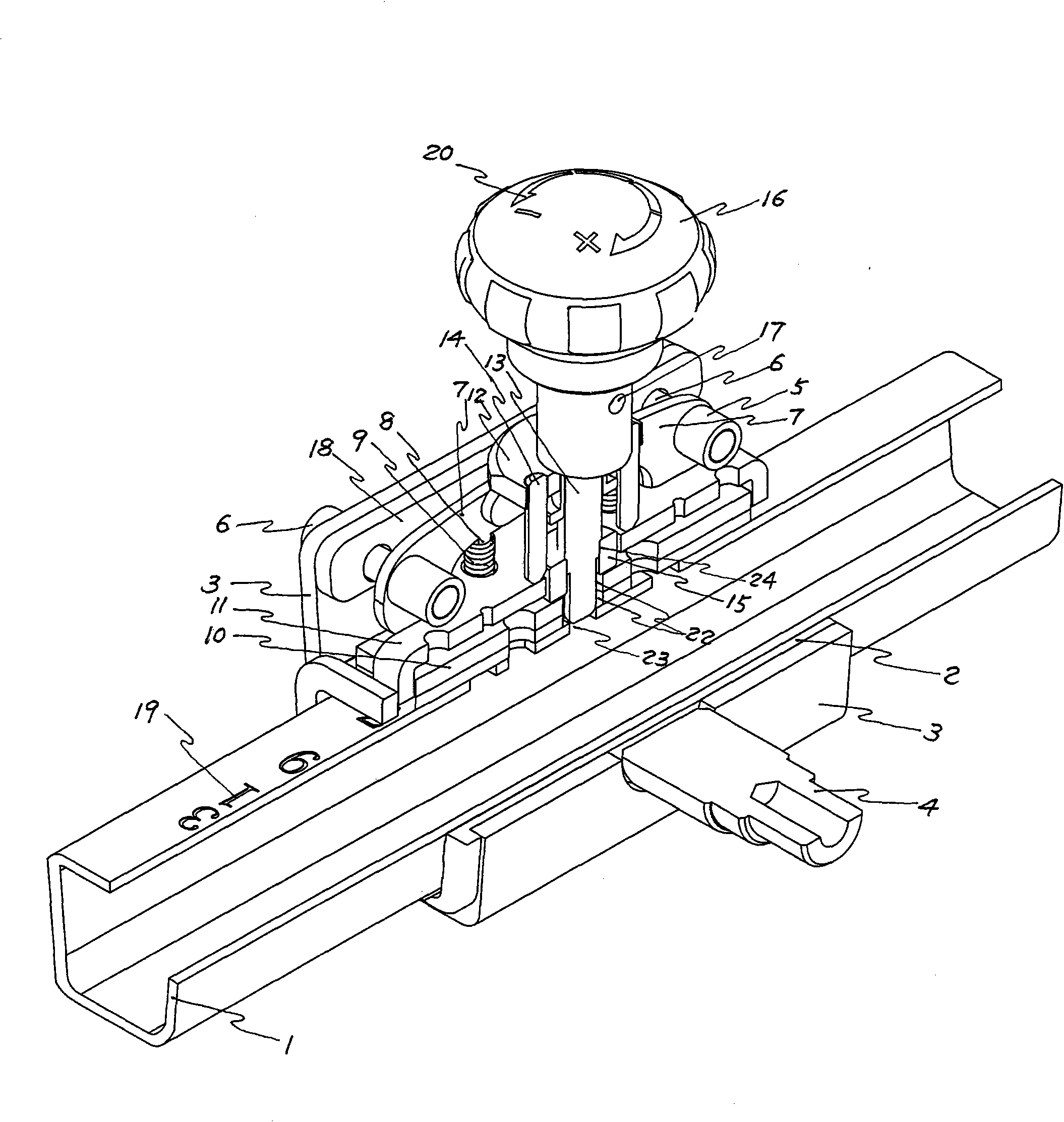 Single-knob adjusted locking and positioning mechanism