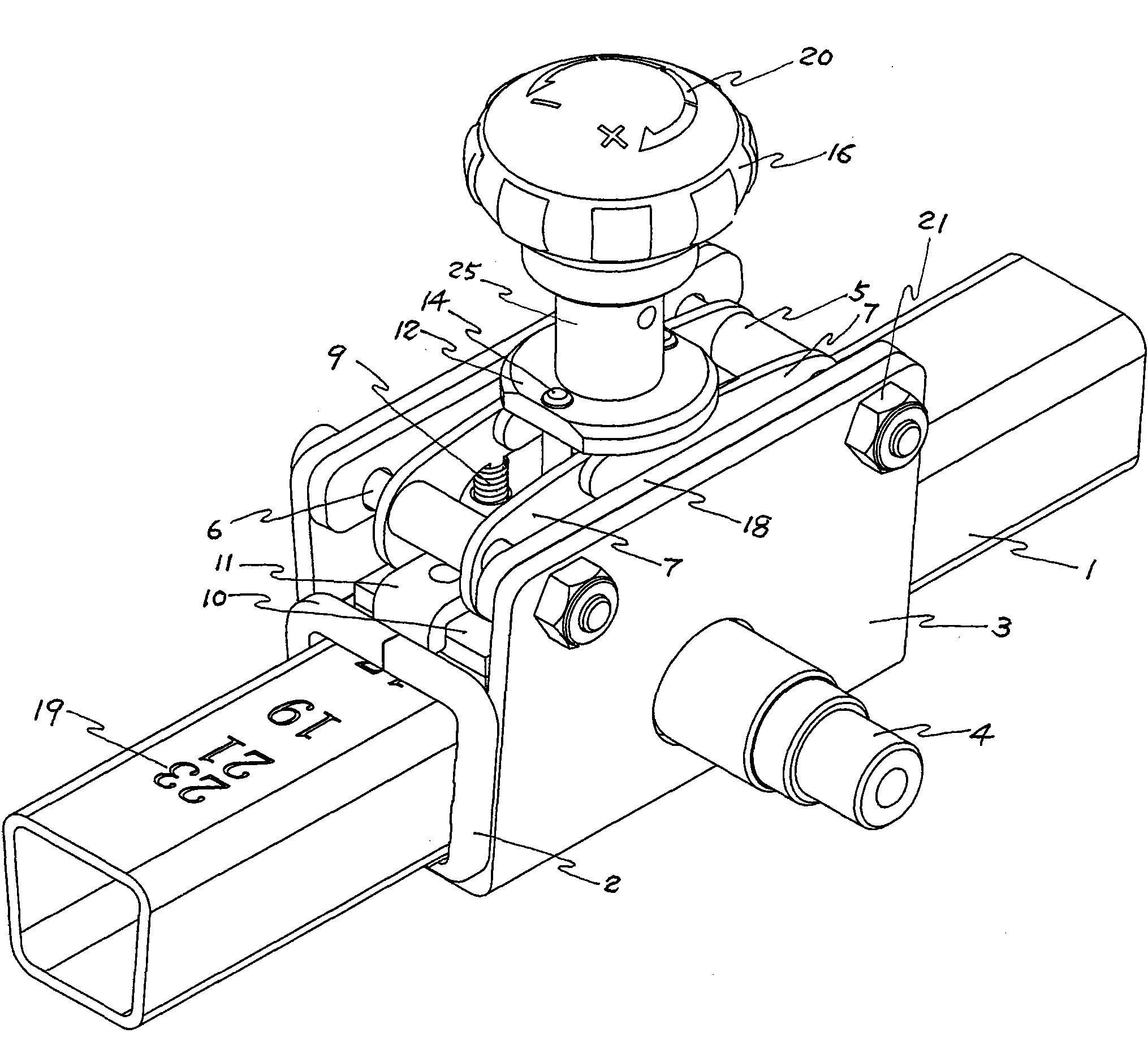 Single-knob adjusted locking and positioning mechanism