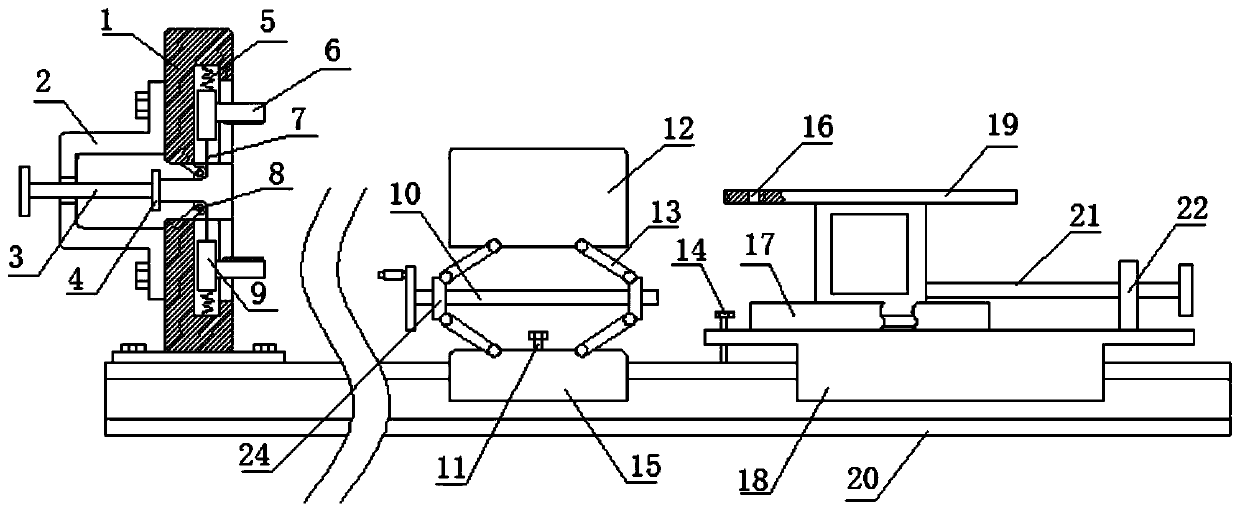Semi-automatic screw type steel pipe, flange and connecting plate grouping device
