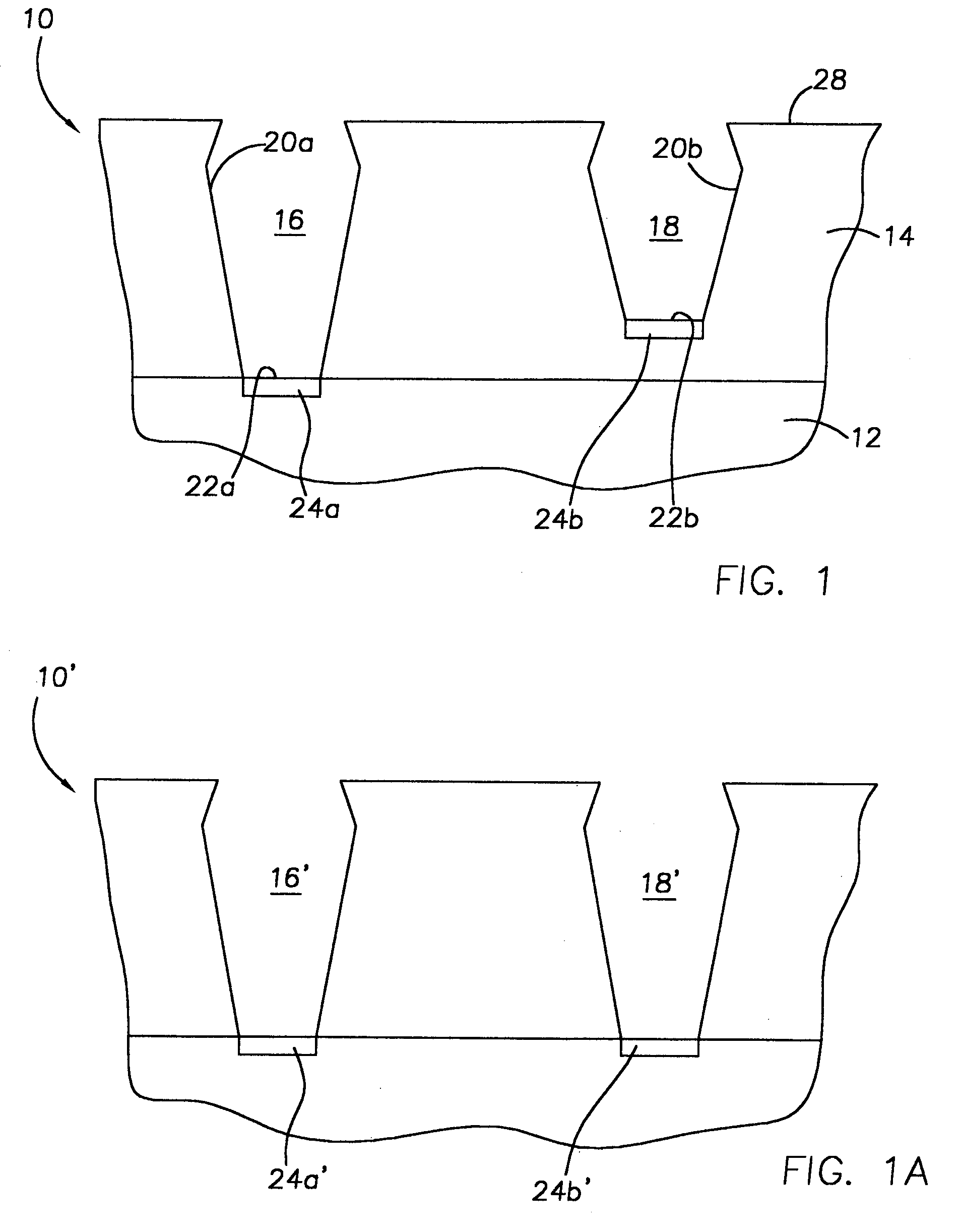 Method for filling electrically different features