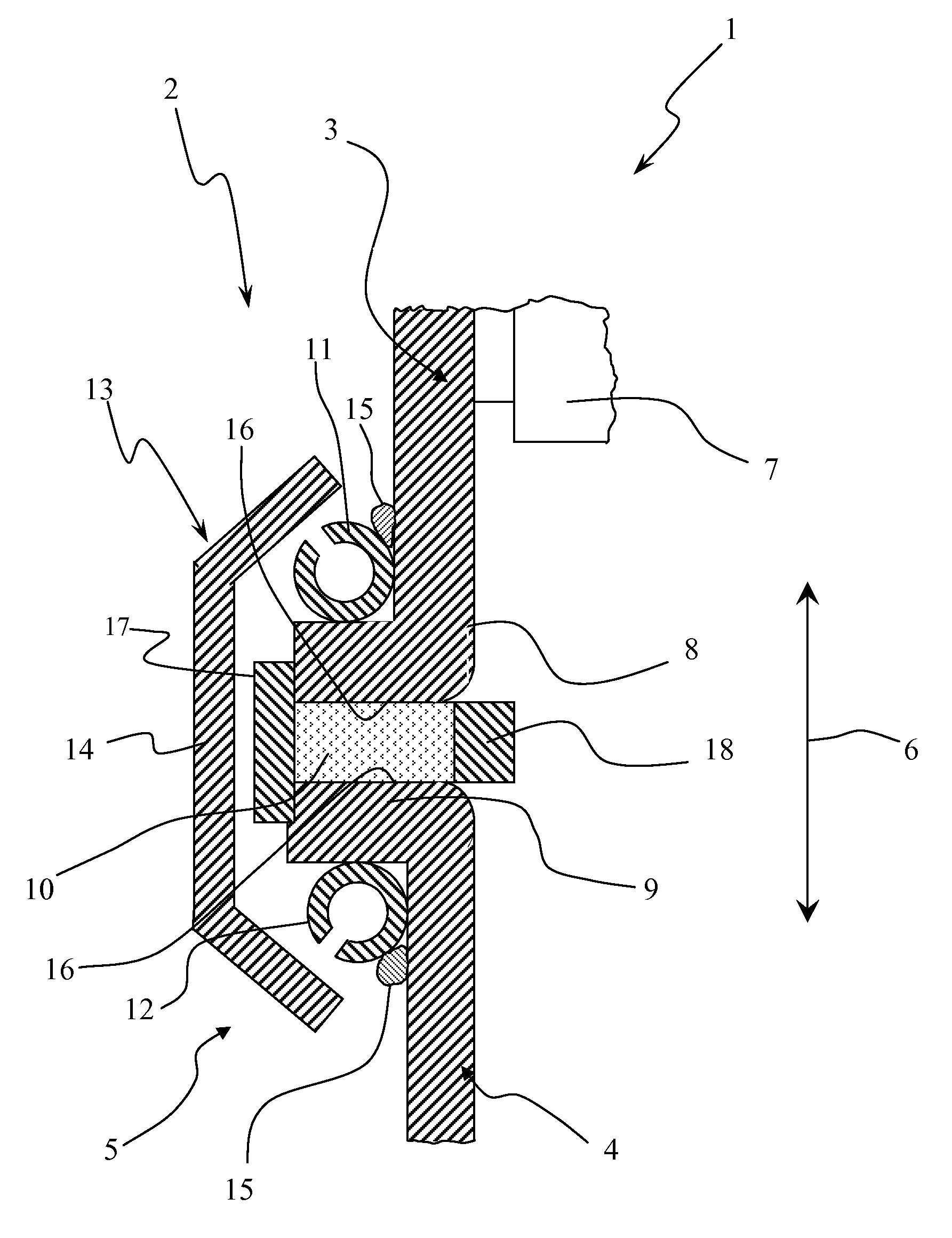 Exhaust gas cleaning device, exhaust system and clamp connection