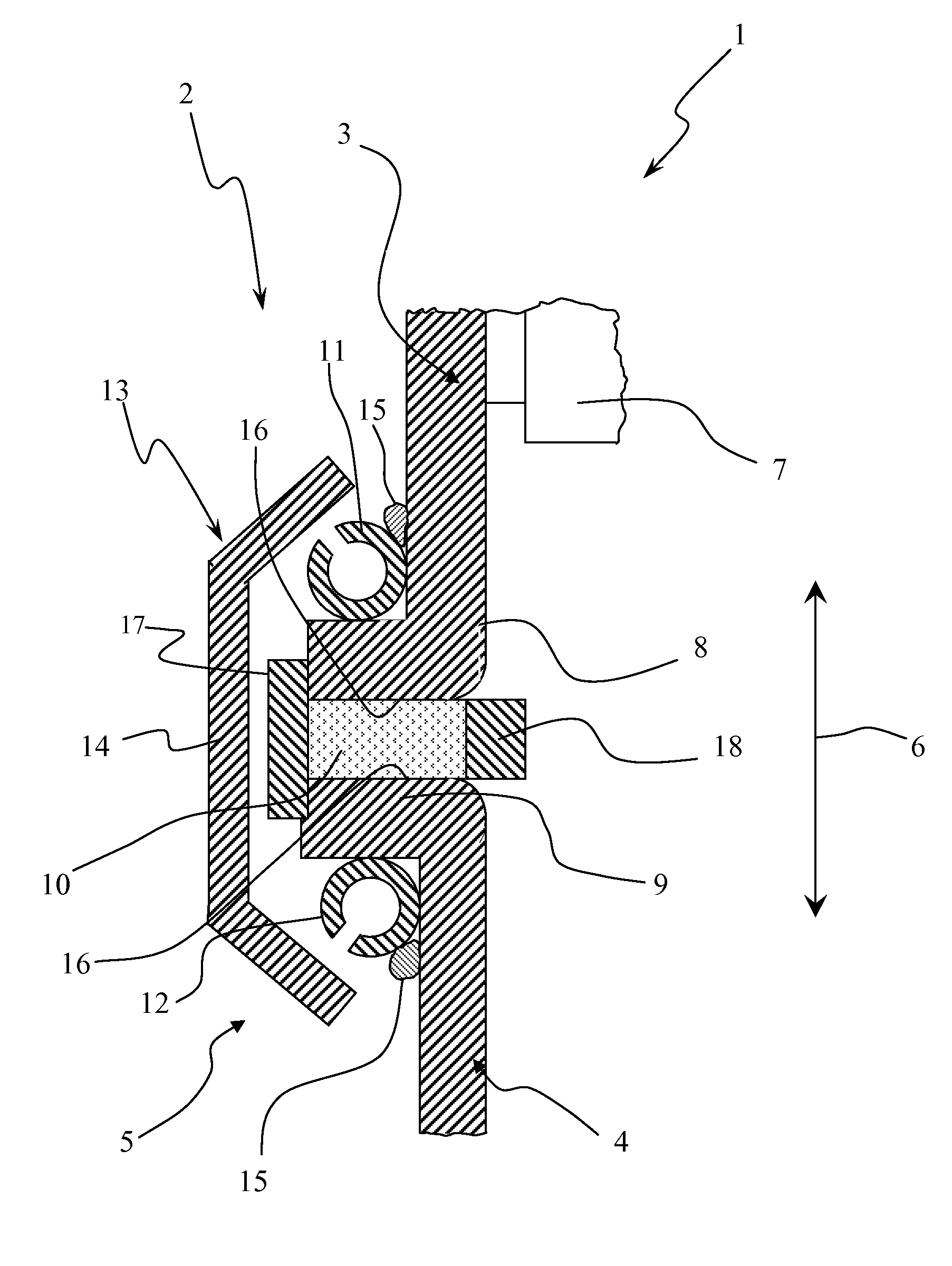 Exhaust gas cleaning device, exhaust system and clamp connection