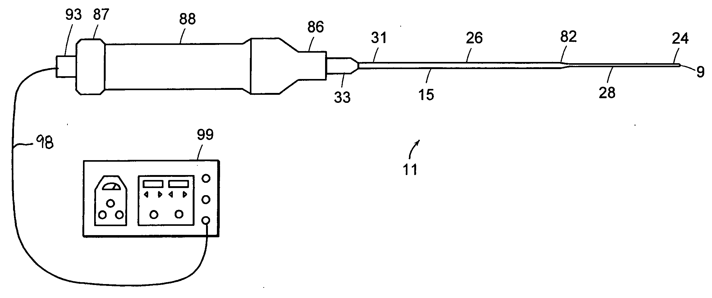 Apparatus and method for an ultrasonic medical device having a probe with a small proximal end