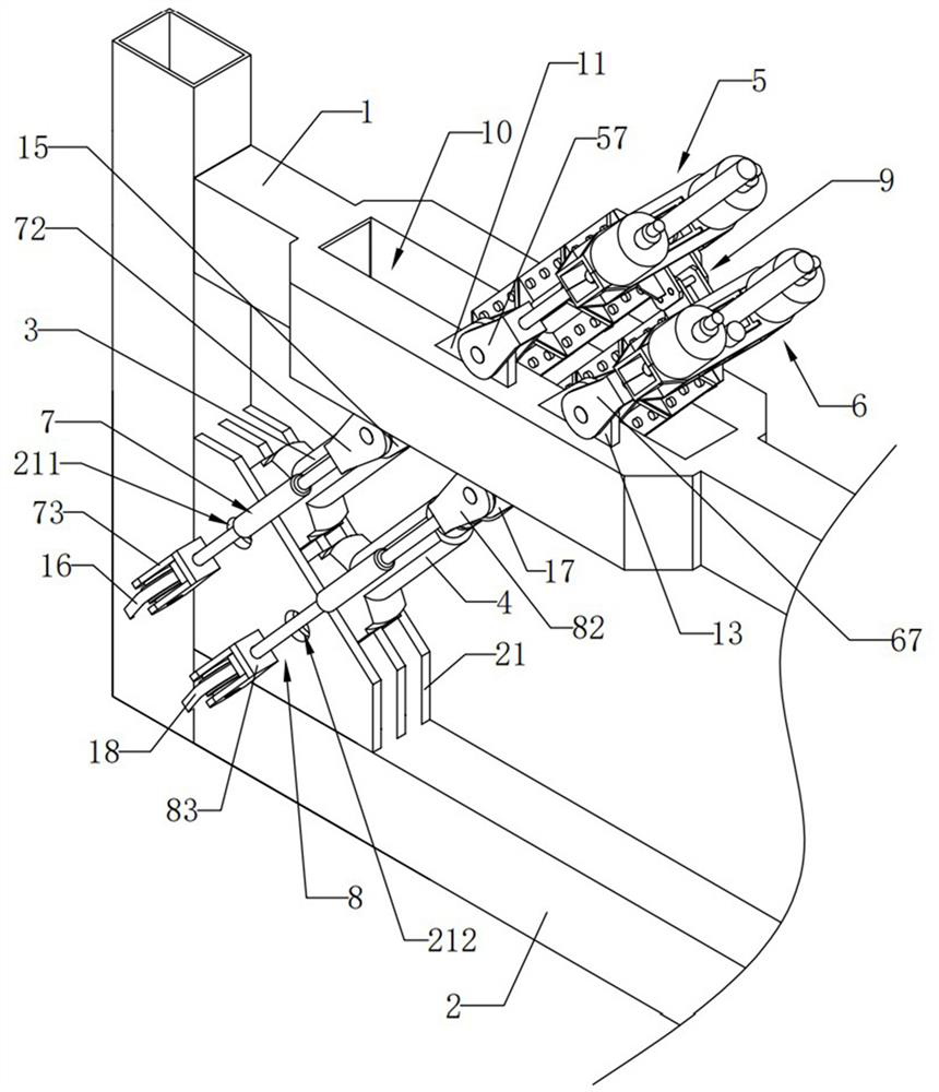 A beam-through double-cable structure and tensioning method