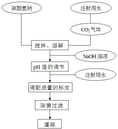 Sodium bicarbonate injection and preparation method thereof