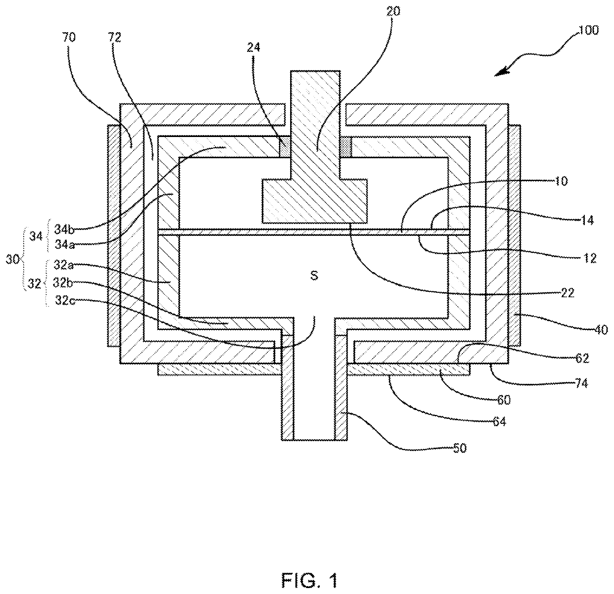 Pressure sensor with reduced deviation of temperature distribution