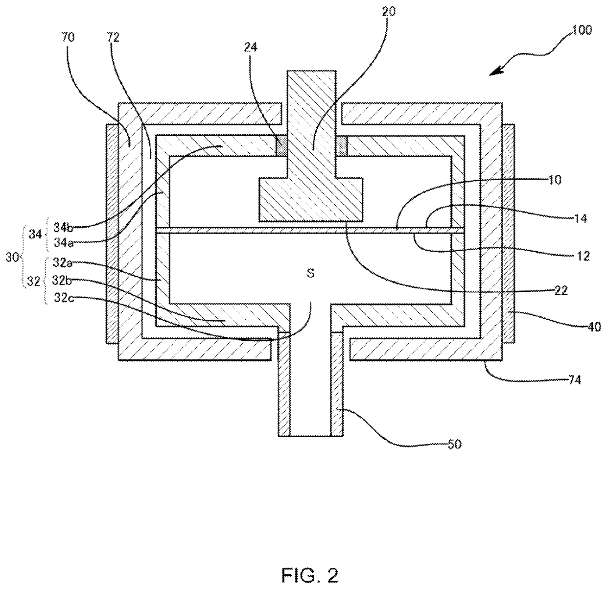 Pressure sensor with reduced deviation of temperature distribution