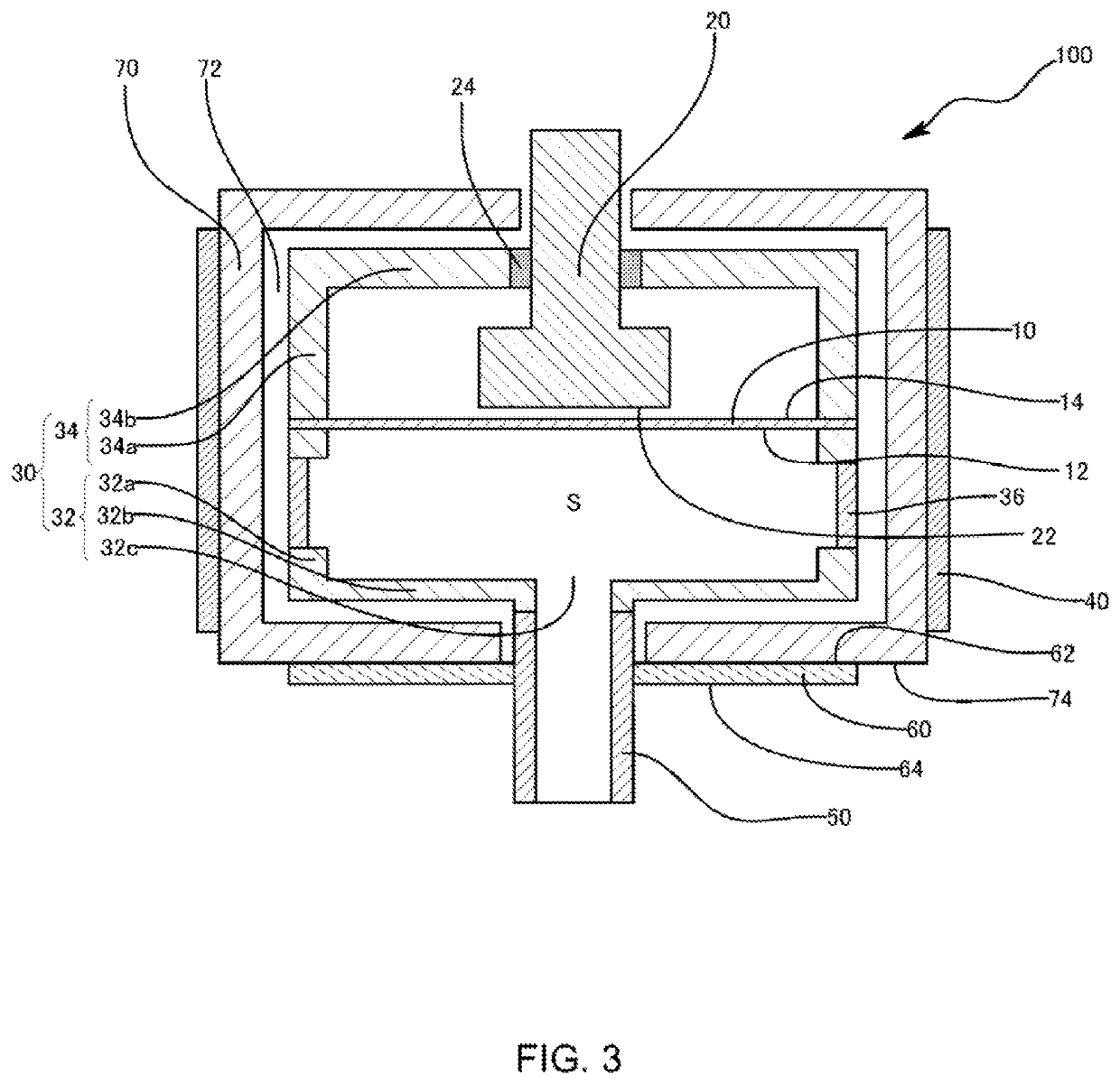 Pressure sensor with reduced deviation of temperature distribution