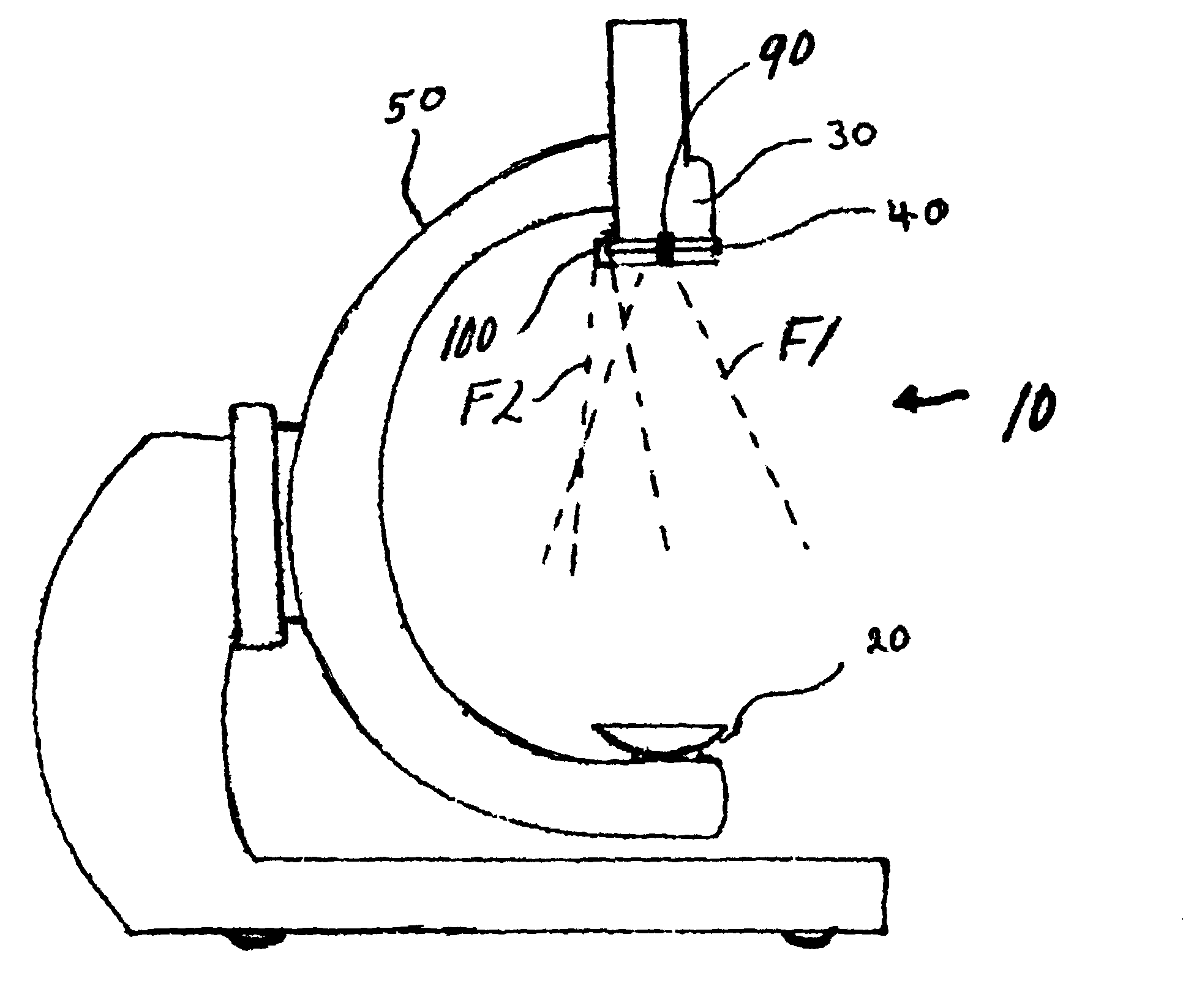 Targeting system for use with x-ray machines