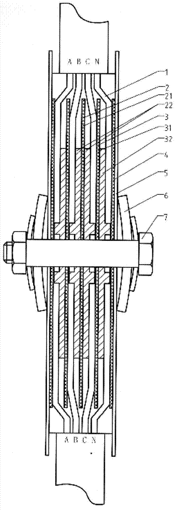 Device and method for butting single-phase single-sheet transition conductor of bus duct connector