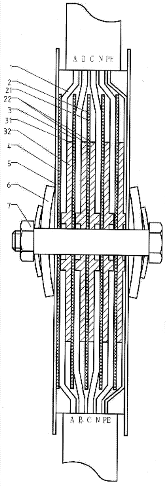 Device and method for butting single-phase single-sheet transition conductor of bus duct connector