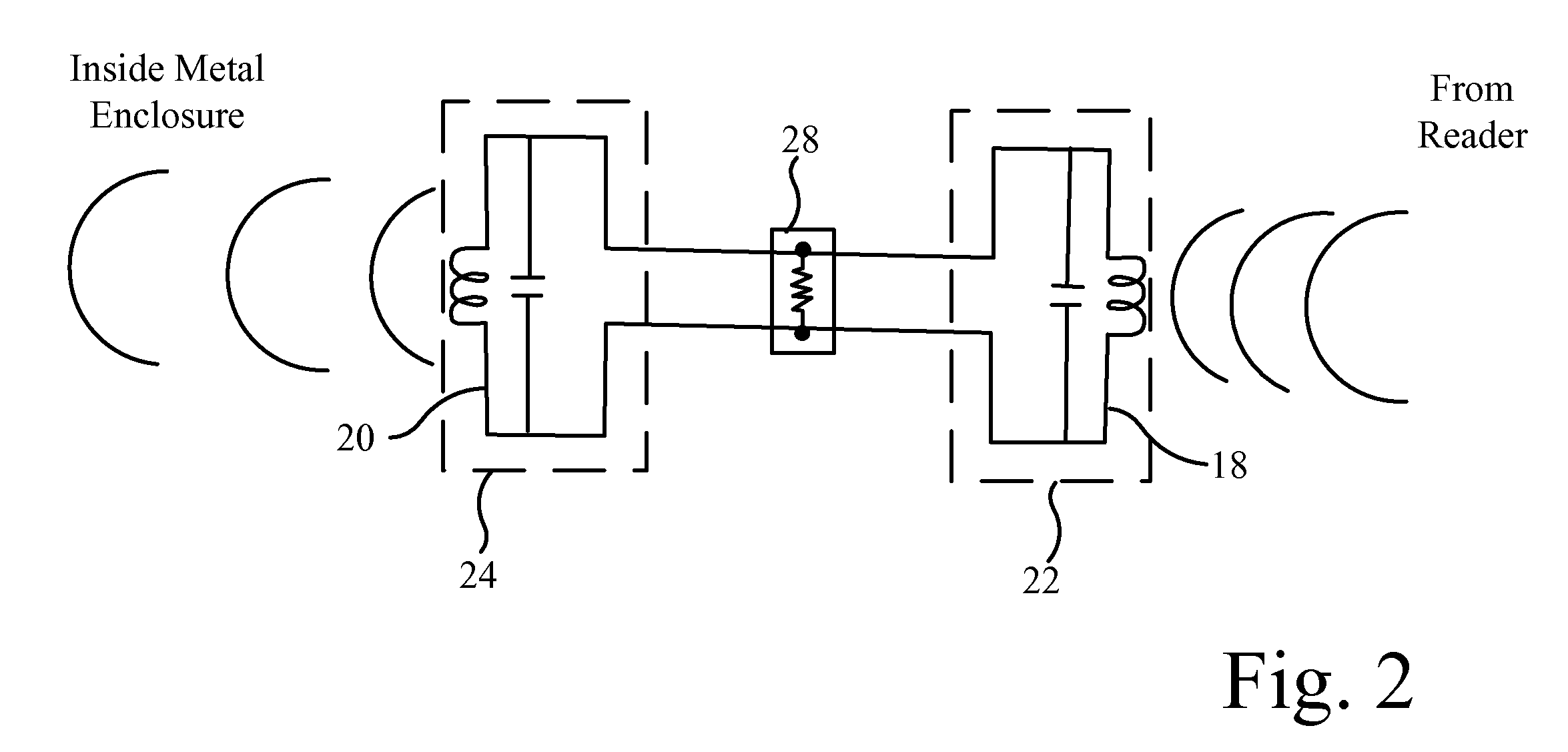 RF passive repeater for a metal container