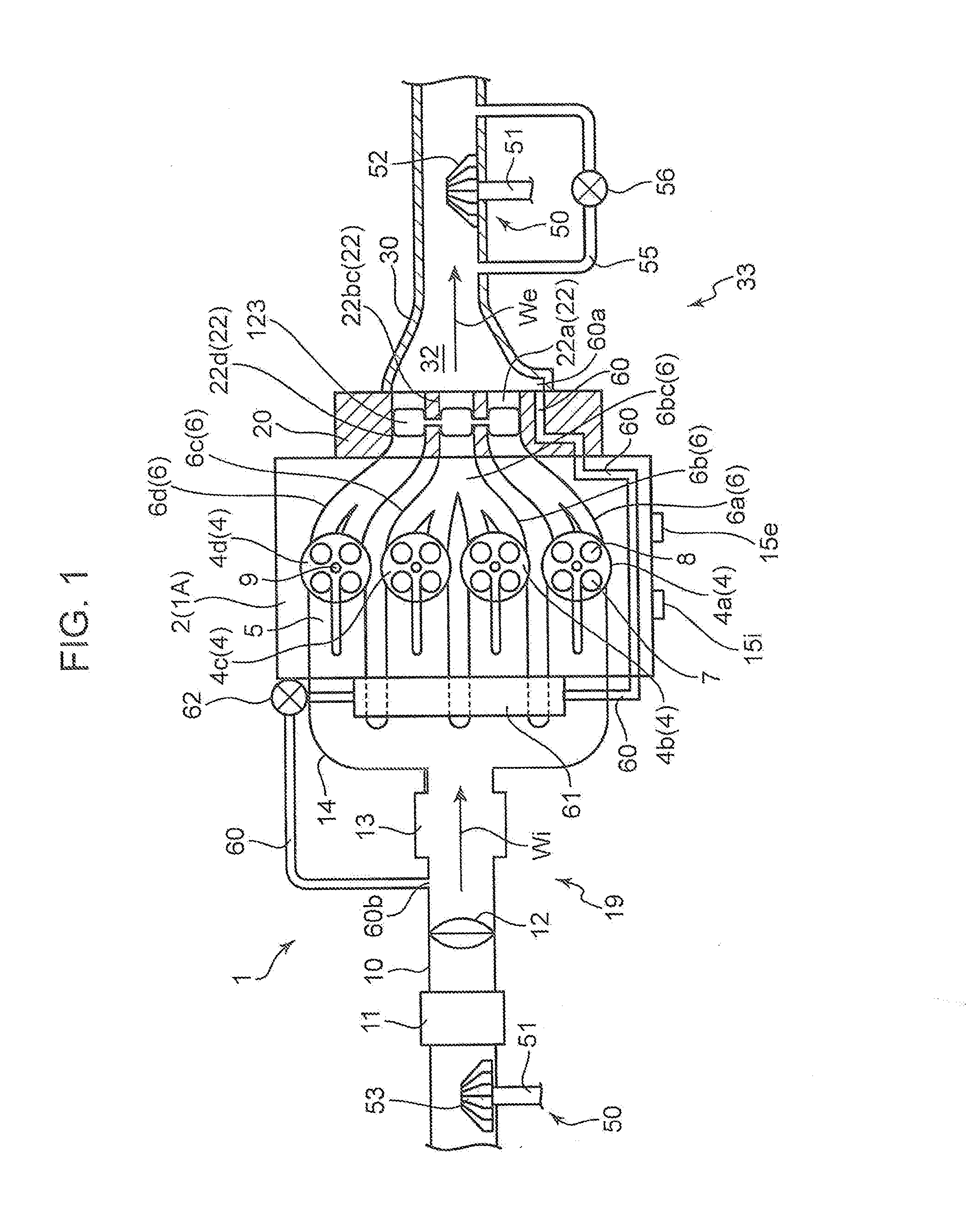 Exhaust device for engine