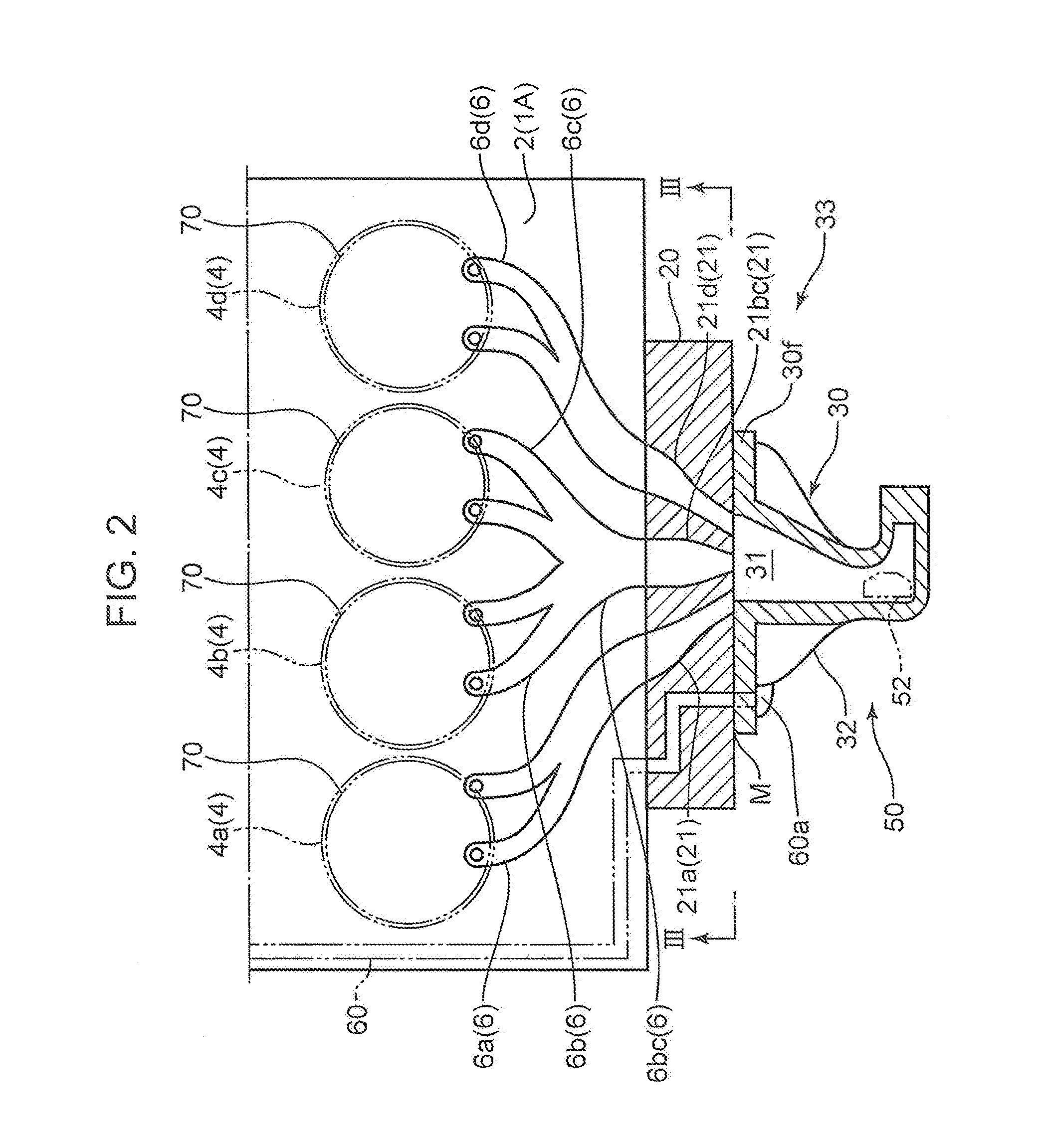 Exhaust device for engine