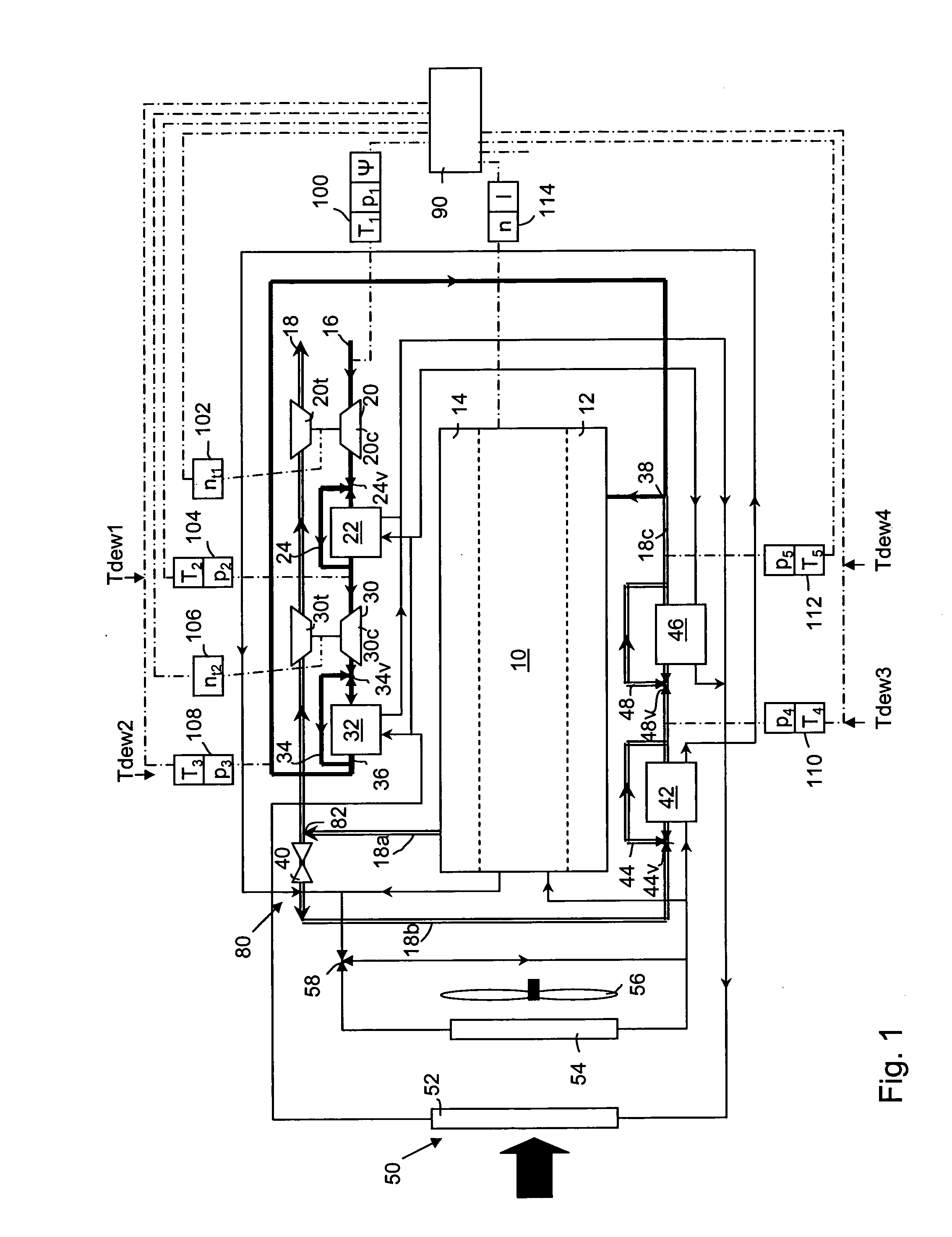 Charge air system and charge air operation method