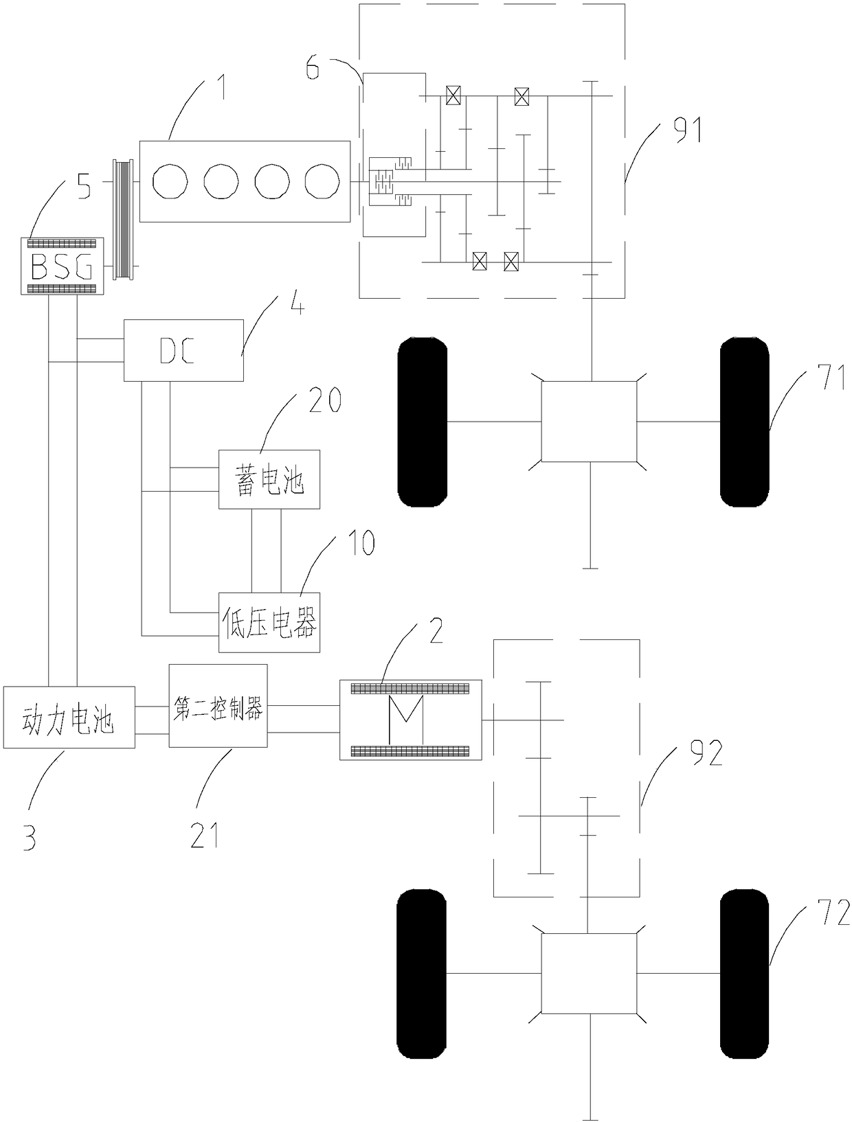 Hybrid electric vehicle and power system and power generation control method thereof