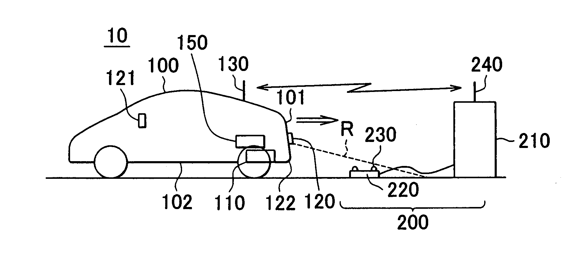 Inductively charged vehicle with automatic positioning