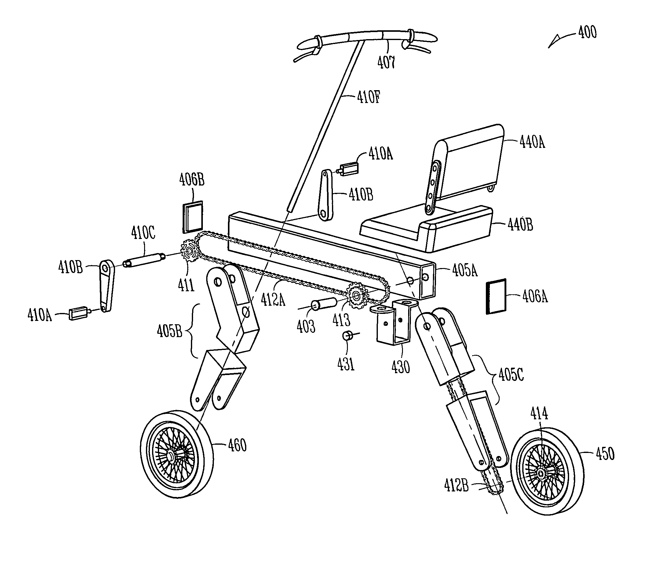 Carry-on bicycle contained by a single channel in a chassis