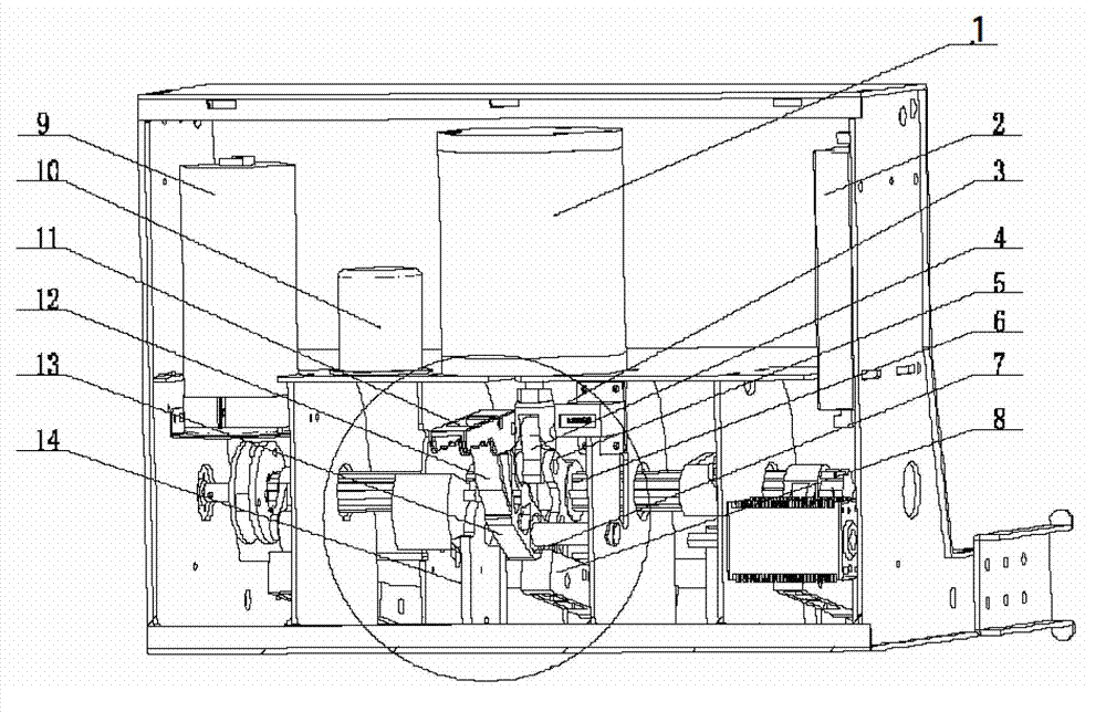 Permanent magnet breaker operation mechanism provided with emergency separating brake device