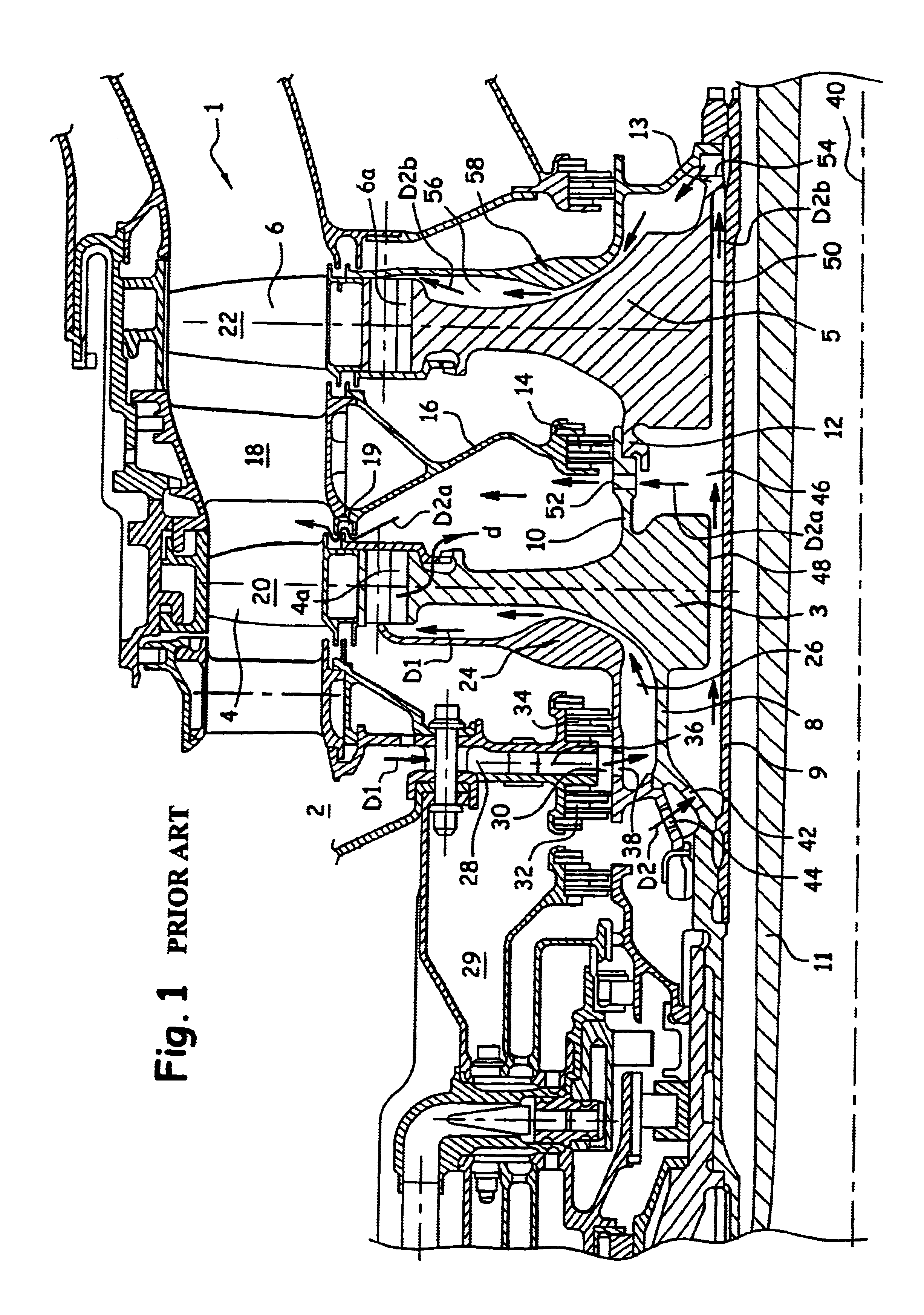Ventilation device for a high pressure turbine rotor of a turbomachine