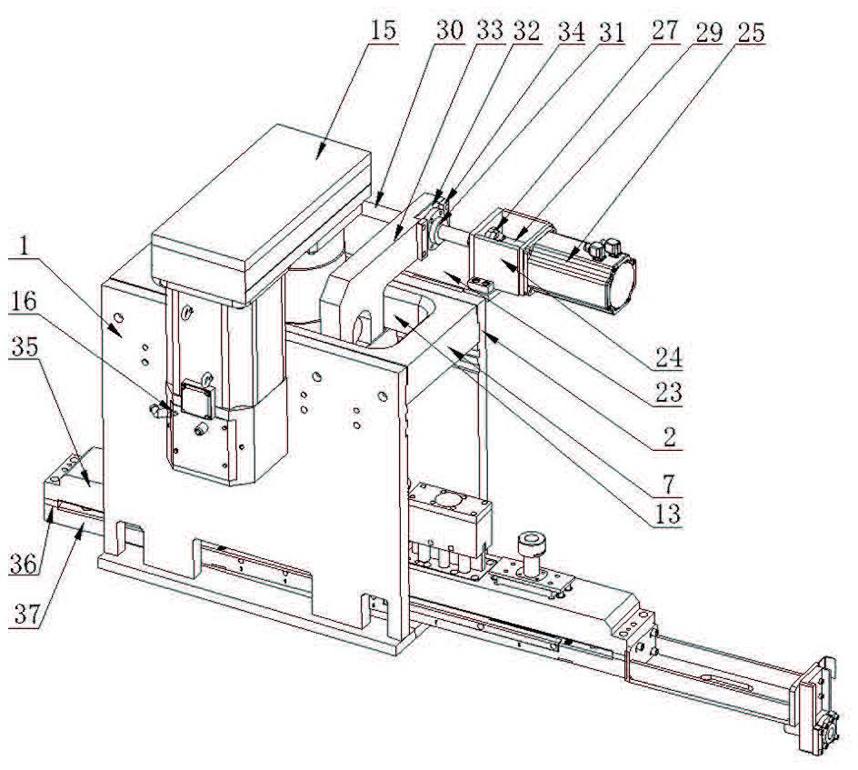 Electric servo main transmission bus punching device