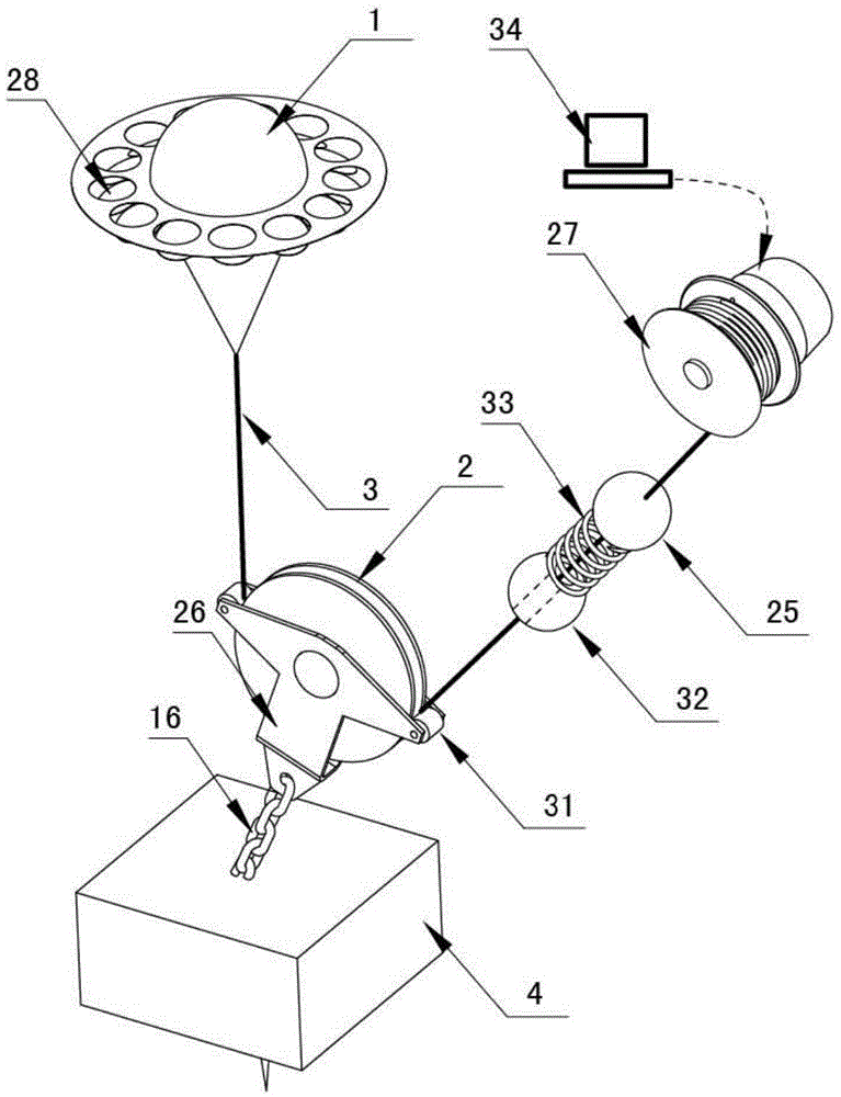 Submersible buoy pulley mooring system