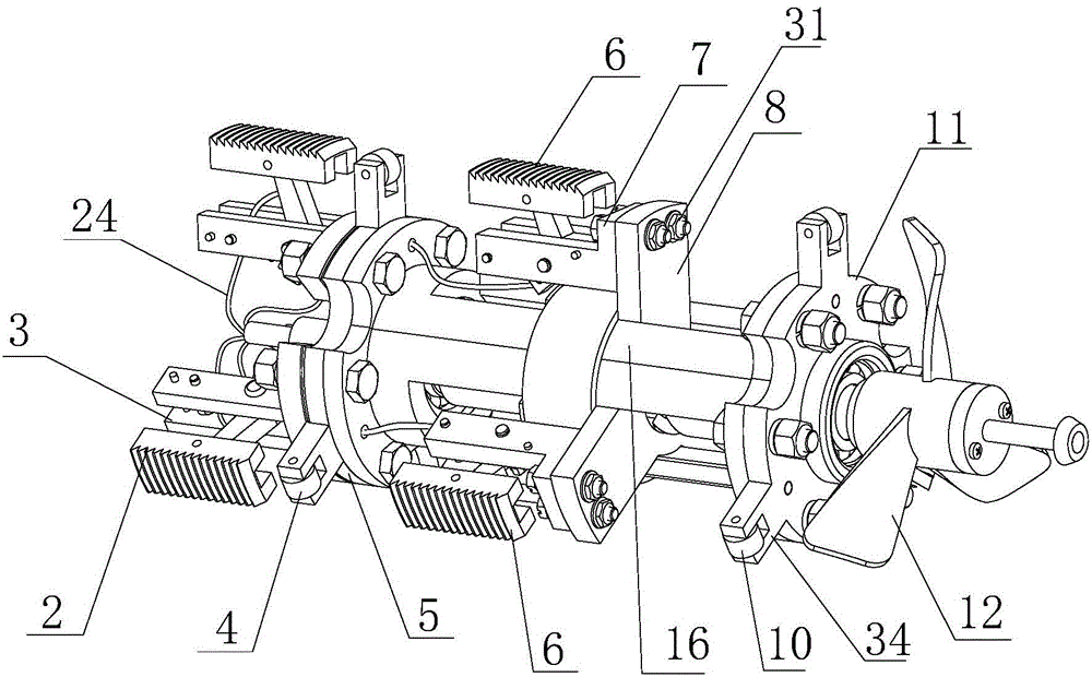 Cable-free type pipeline countercurrent crawl device