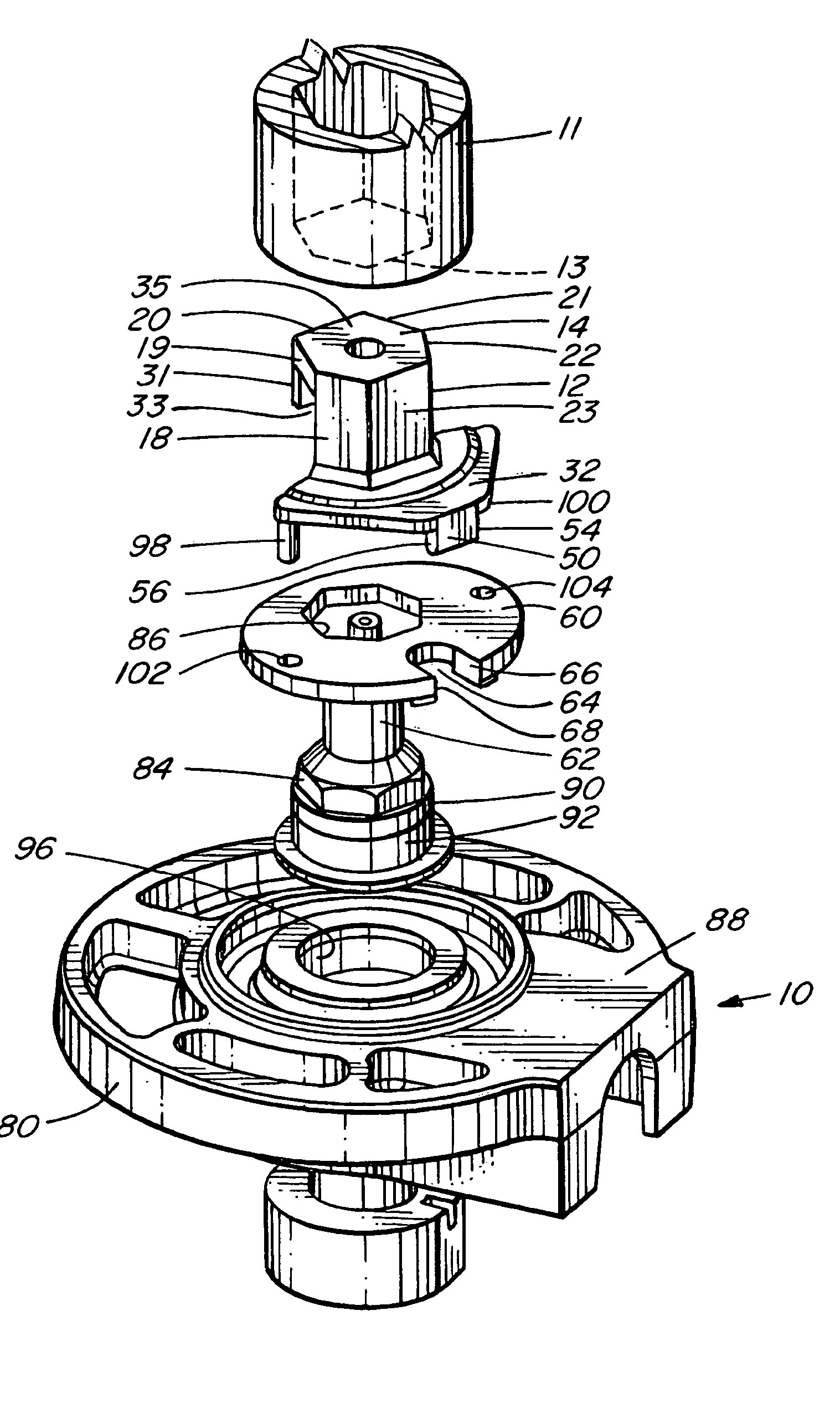 Device for rotating with a multisided socket