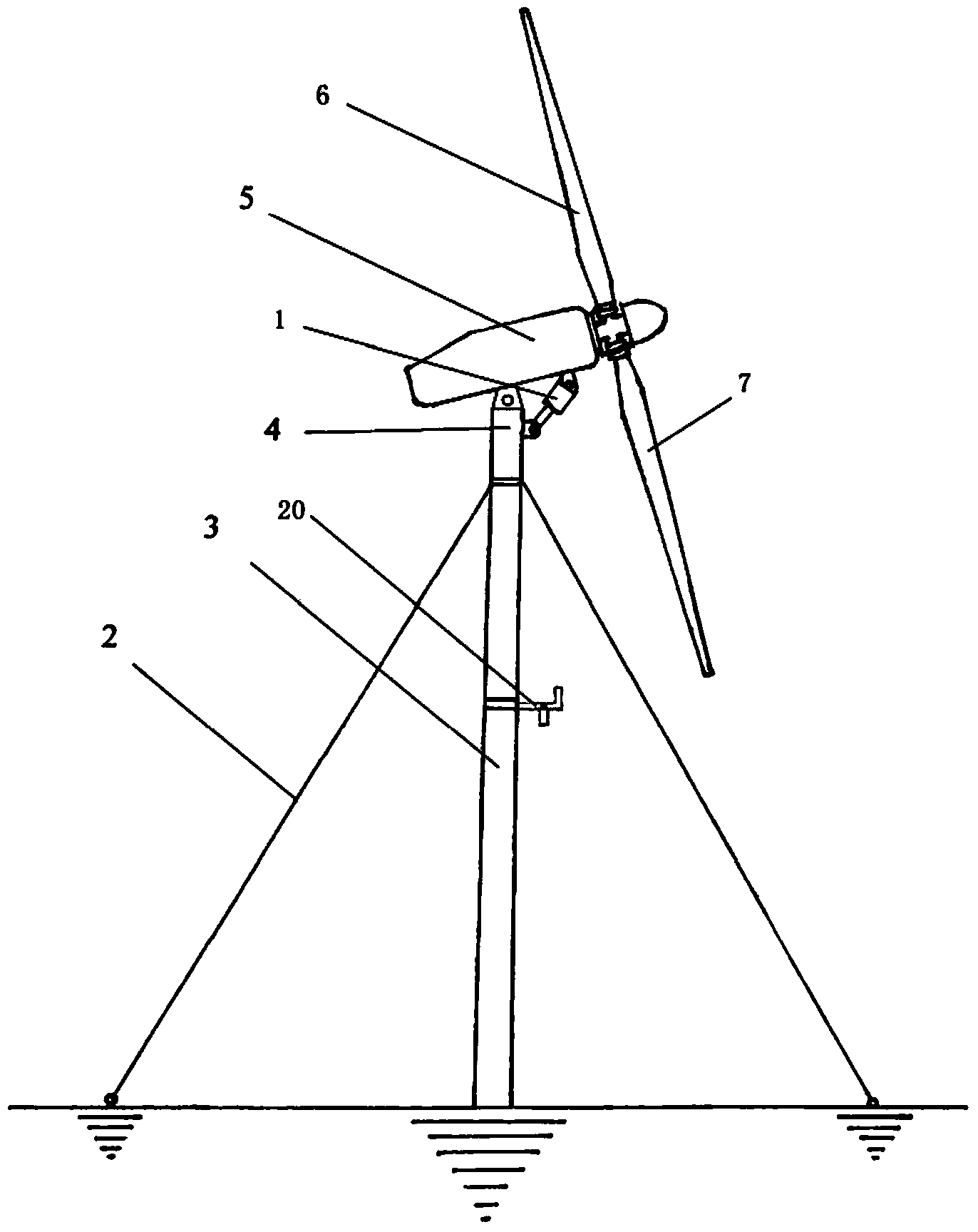 Wind power generation device with rear-mounted blades