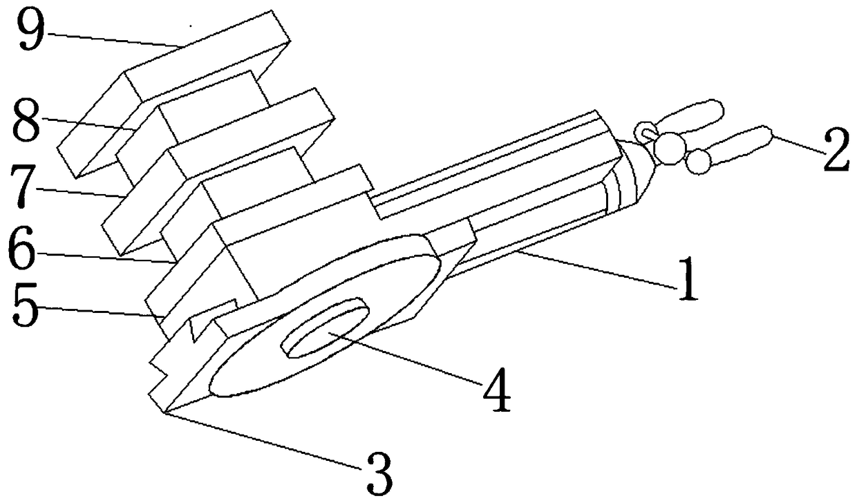 Square tool rest convenient for changing tools and capable of reducing pressure damage in the meantime