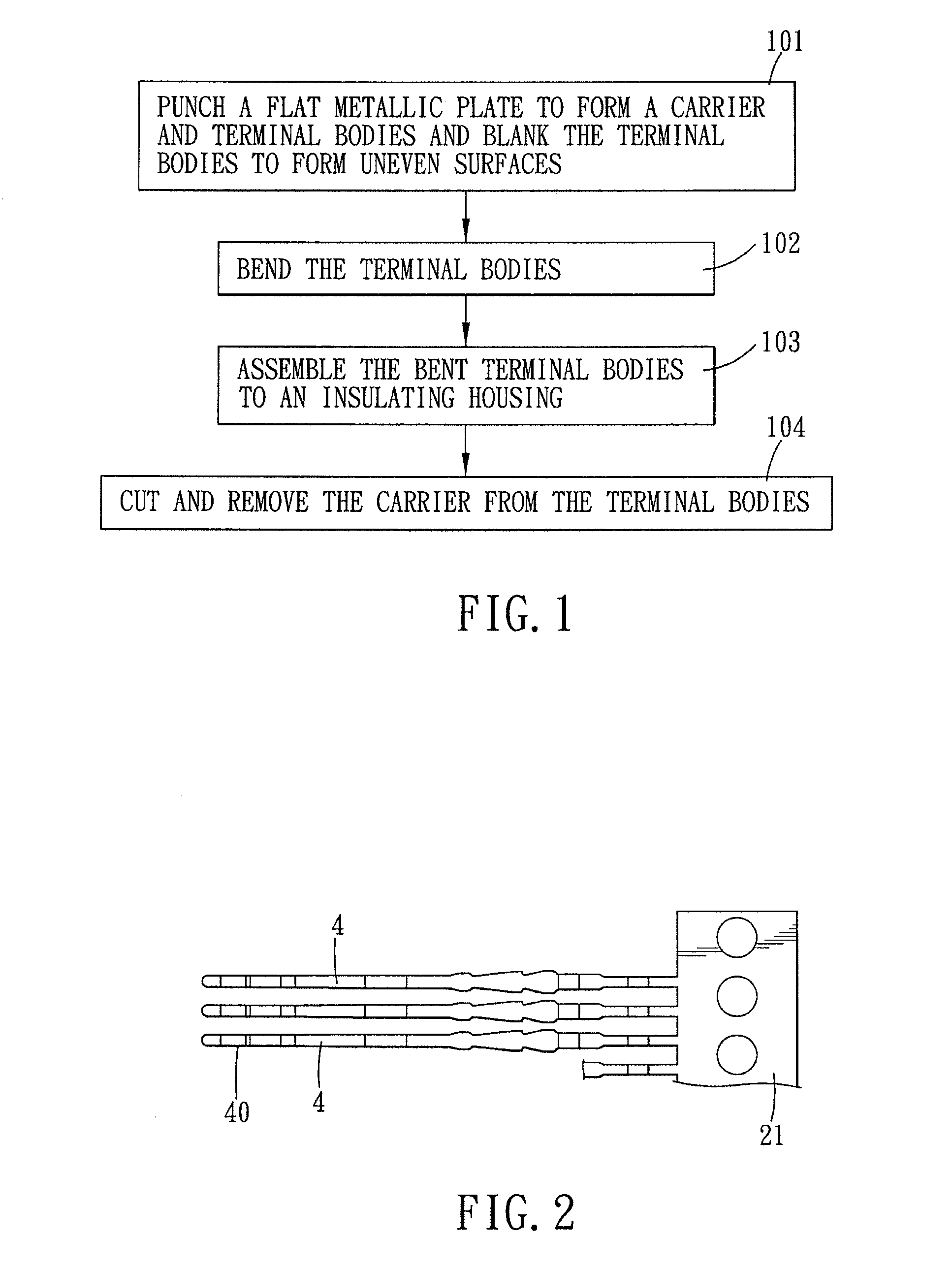 Manufacturing process for conductive terminals and electrical connector having the terminals