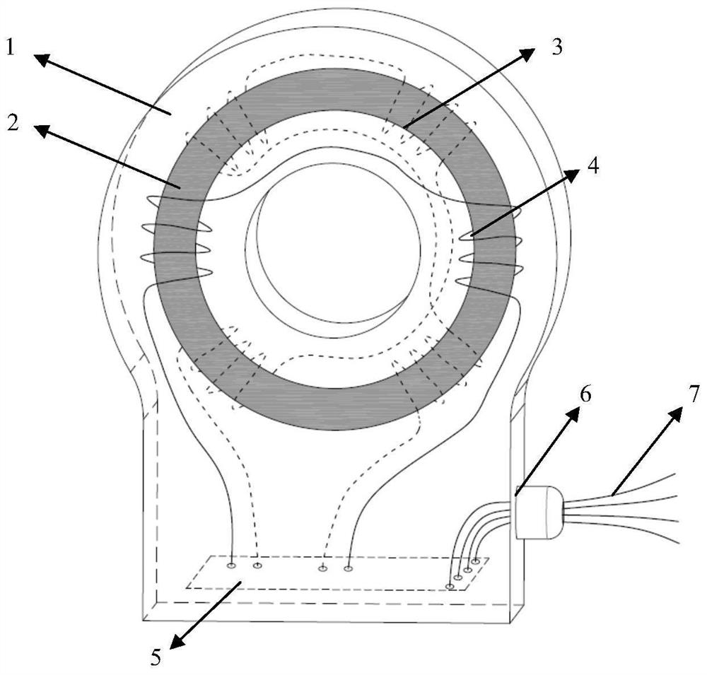 Large diameter and high sensitivity high voltage DC cable leakage current detection sensor