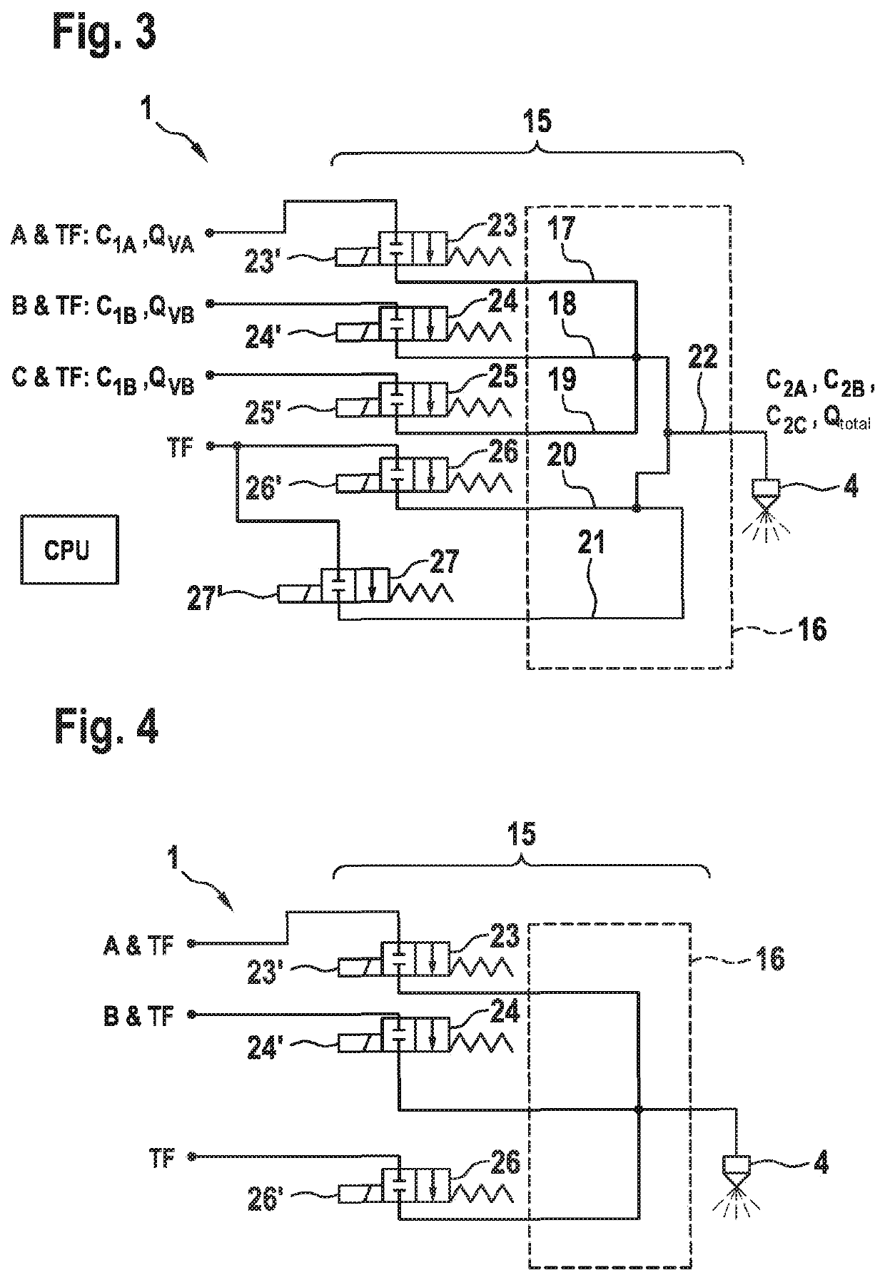 Spraying device and method