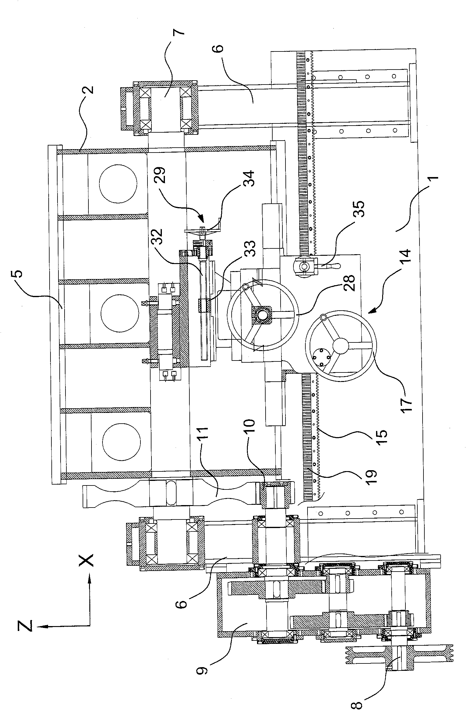 Special gear rack machining lathe