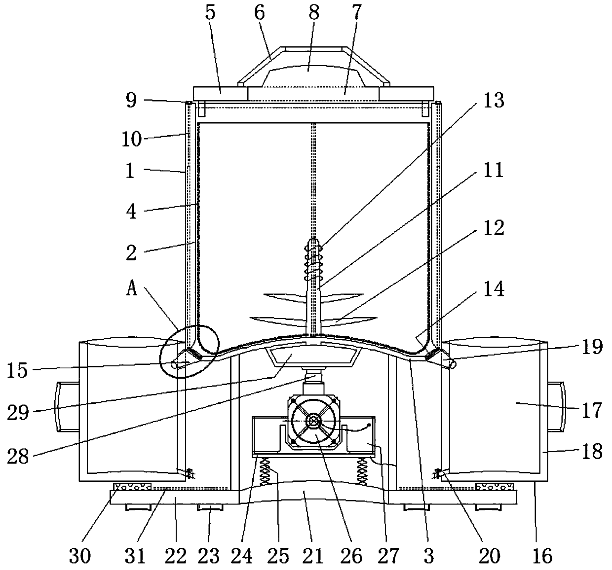 Working method of a portable juice extractor for household use