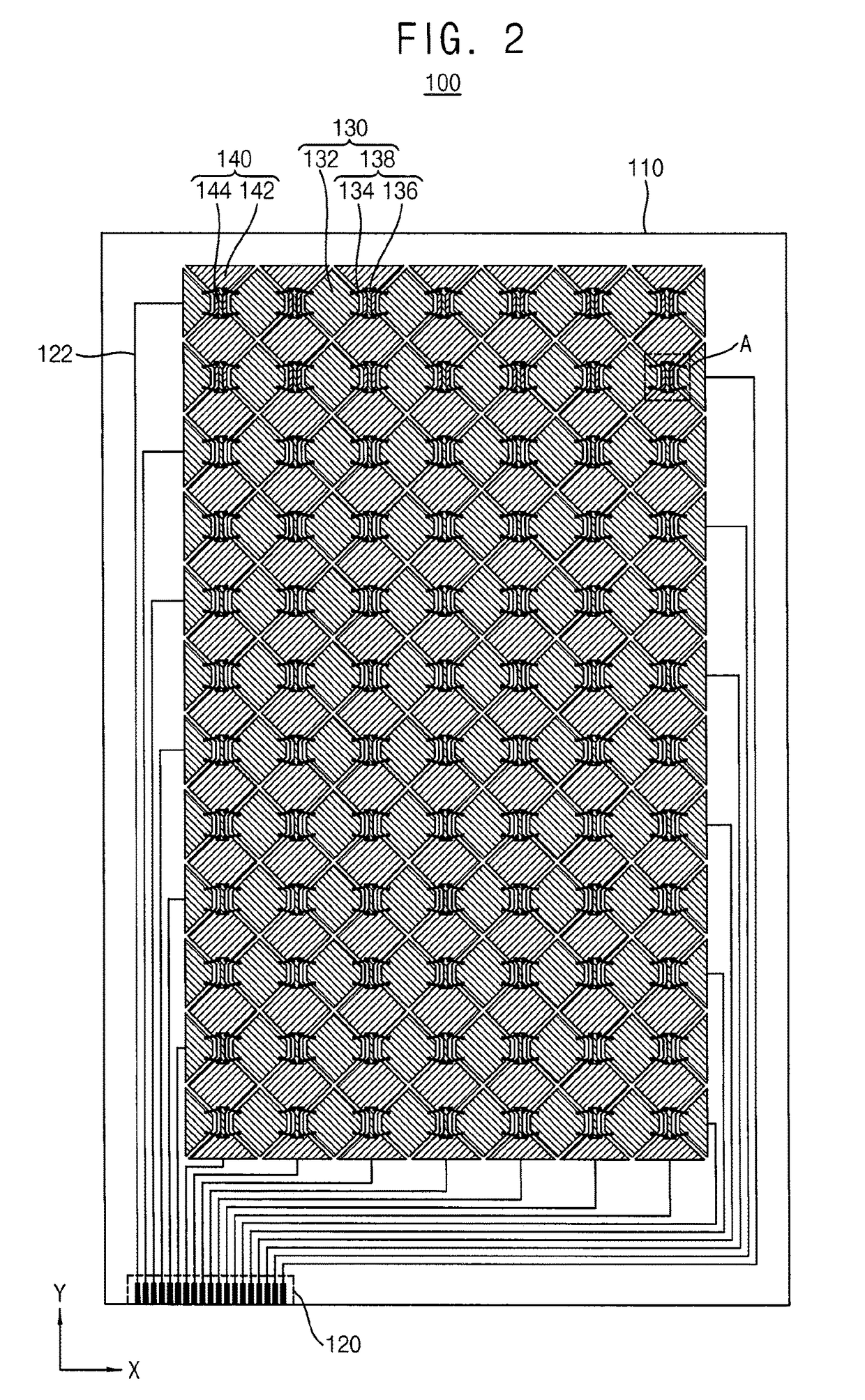 Mother substrate for a touch screen panel and array test method thereof
