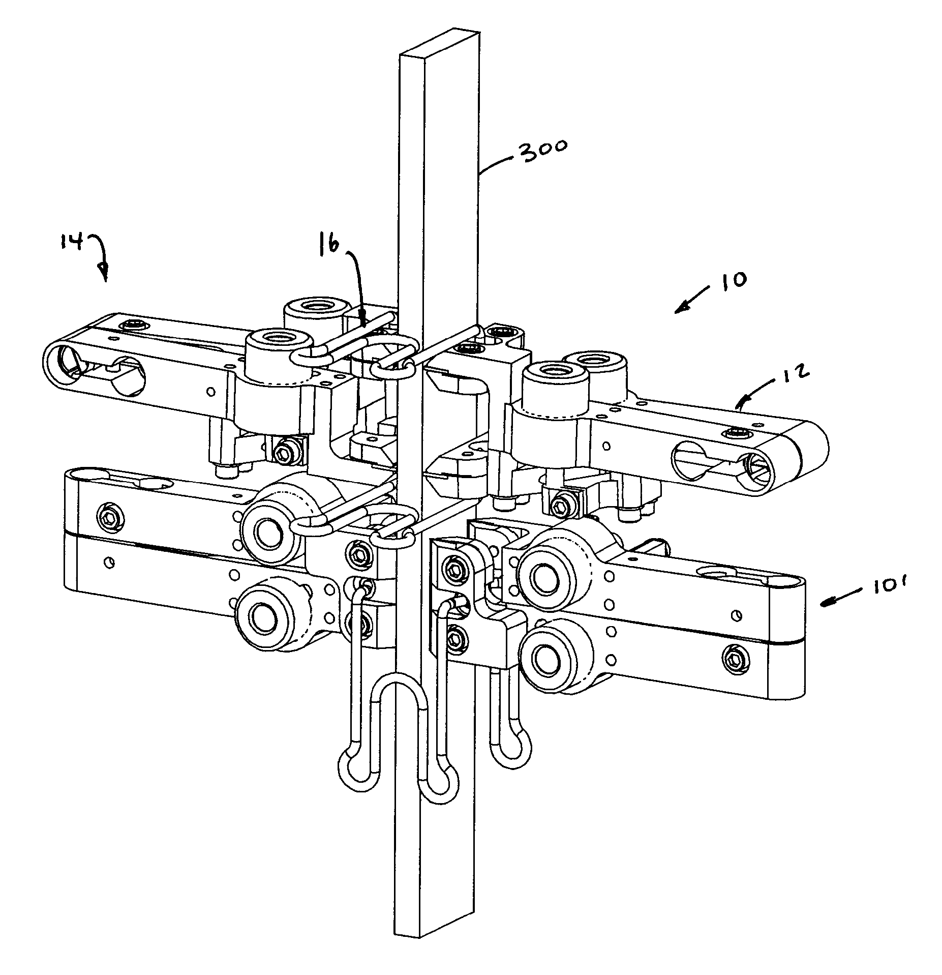 Extensometer assembly for use in material testing systems